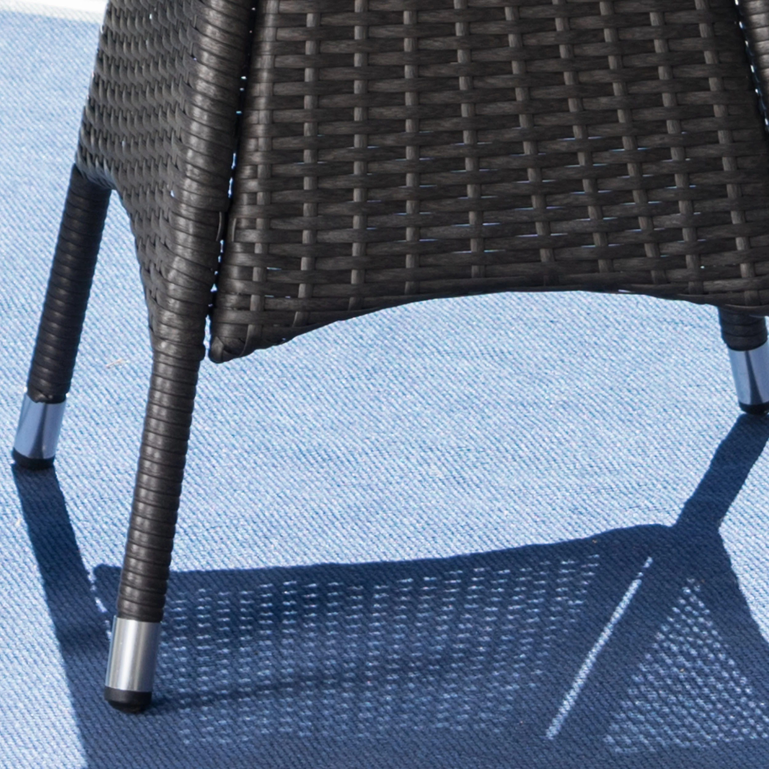 Frances Outdoor 3 Piece Wicker Dining Set with Water Resistant Cushions - furnishings