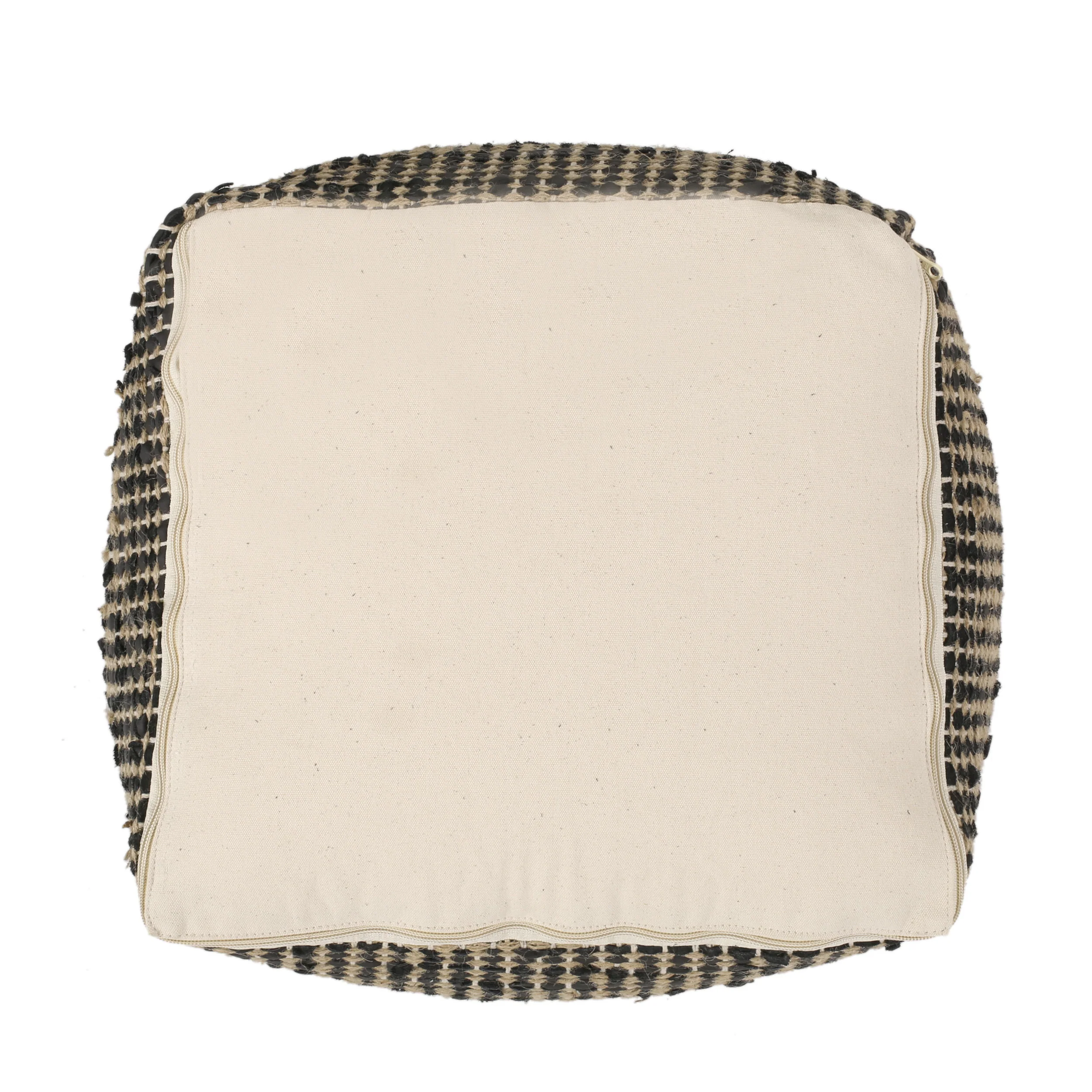 Glencoe Boho Handcrafted Fabric Cube Pouf - furnishings