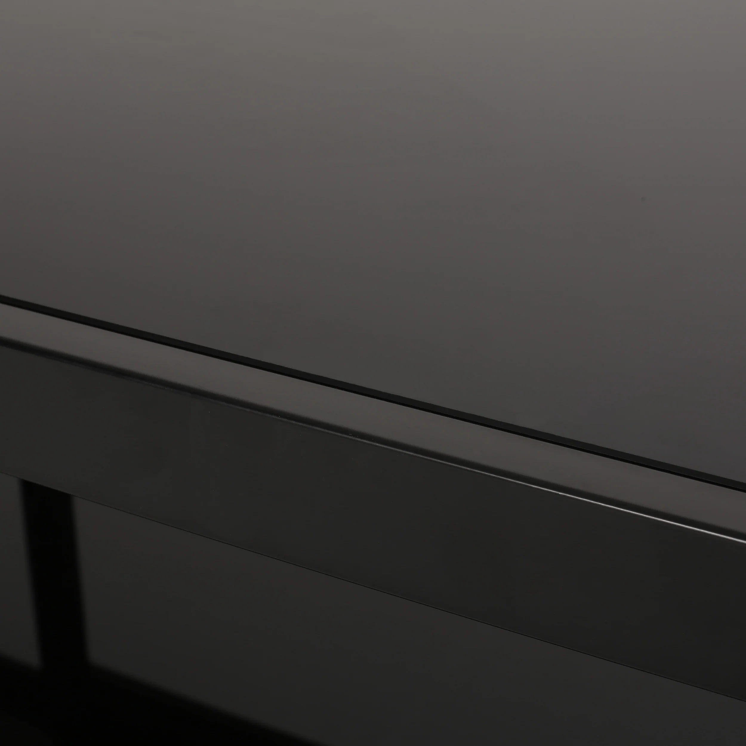 Tilley Modern Glass Top Coffee Table with Shelf, Black - furnishings