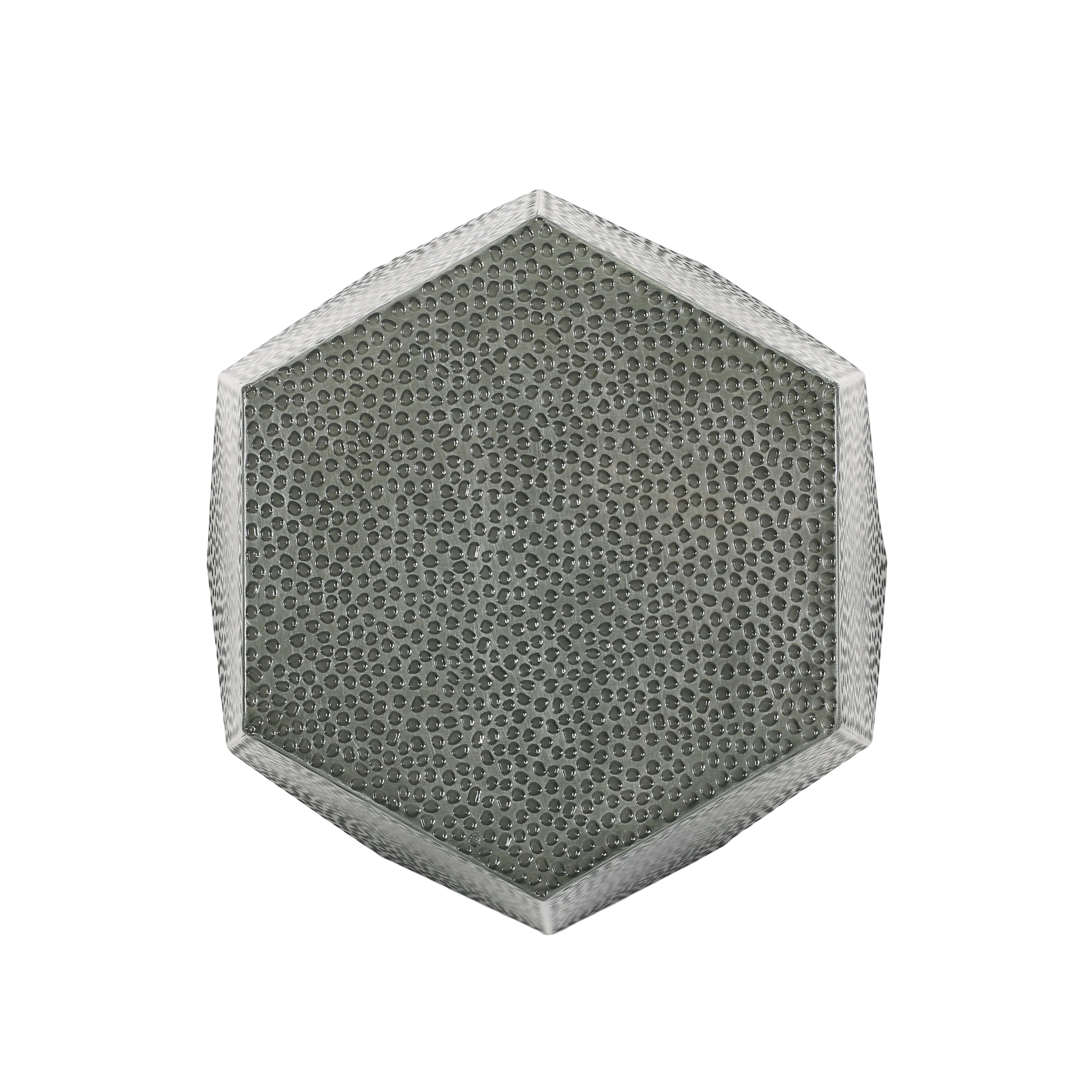 Spofford Modern Hammered Iron Geometric Side Table - furnishings