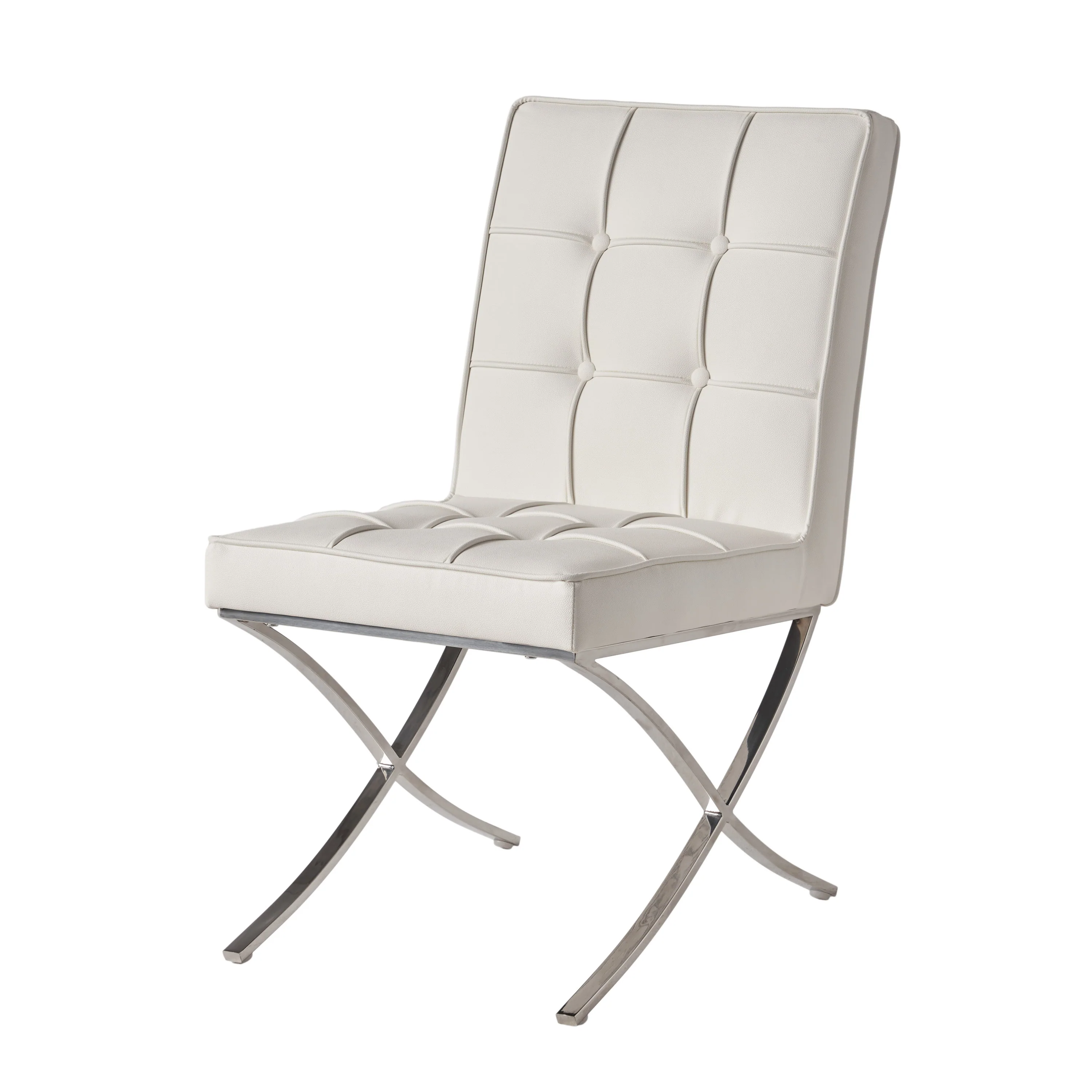 Pandora Modern Design White Leather Dining Chairs (set of 2) - furnishings