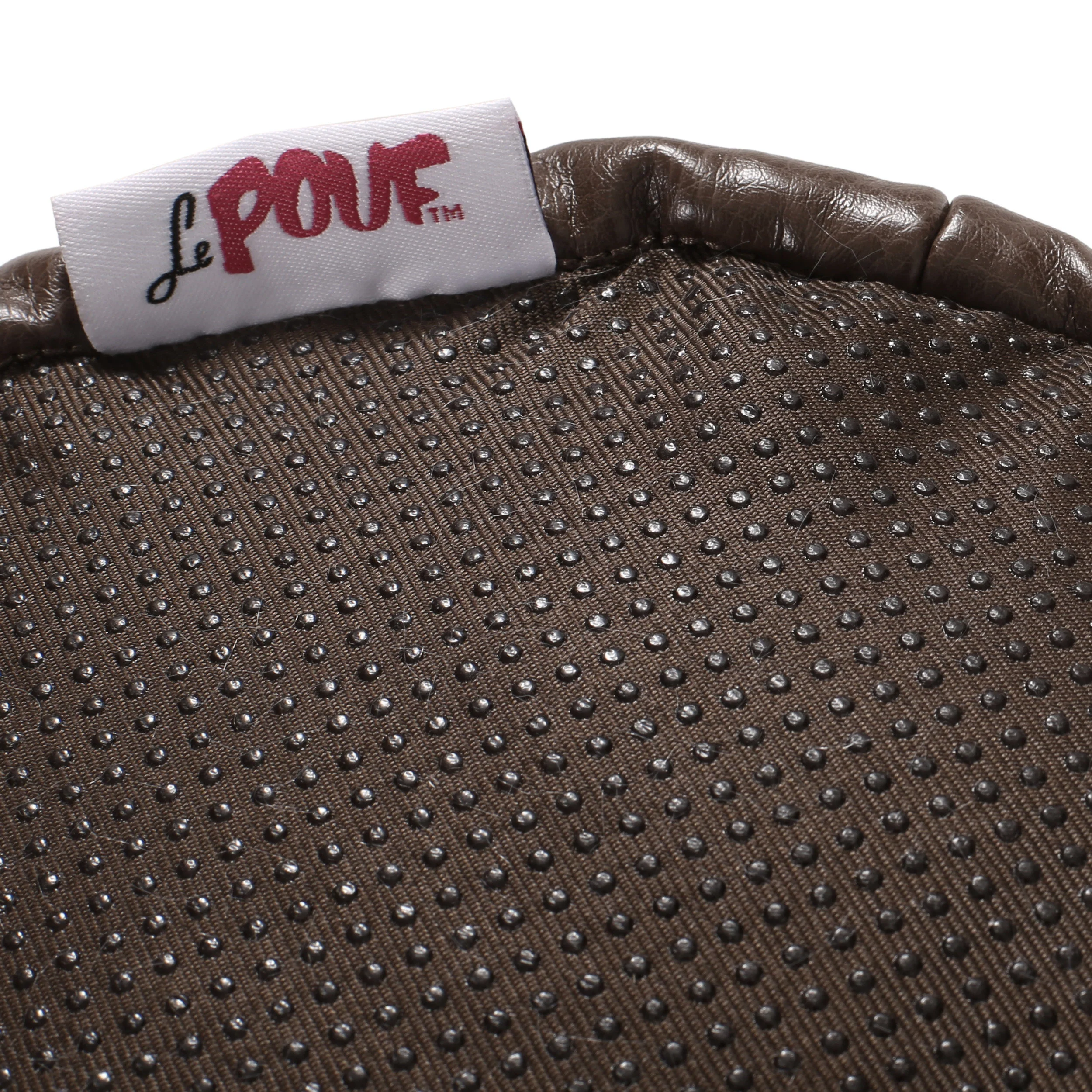 Conrail Contemporary Faux Leather Channel Stitch Pouf - furnishings