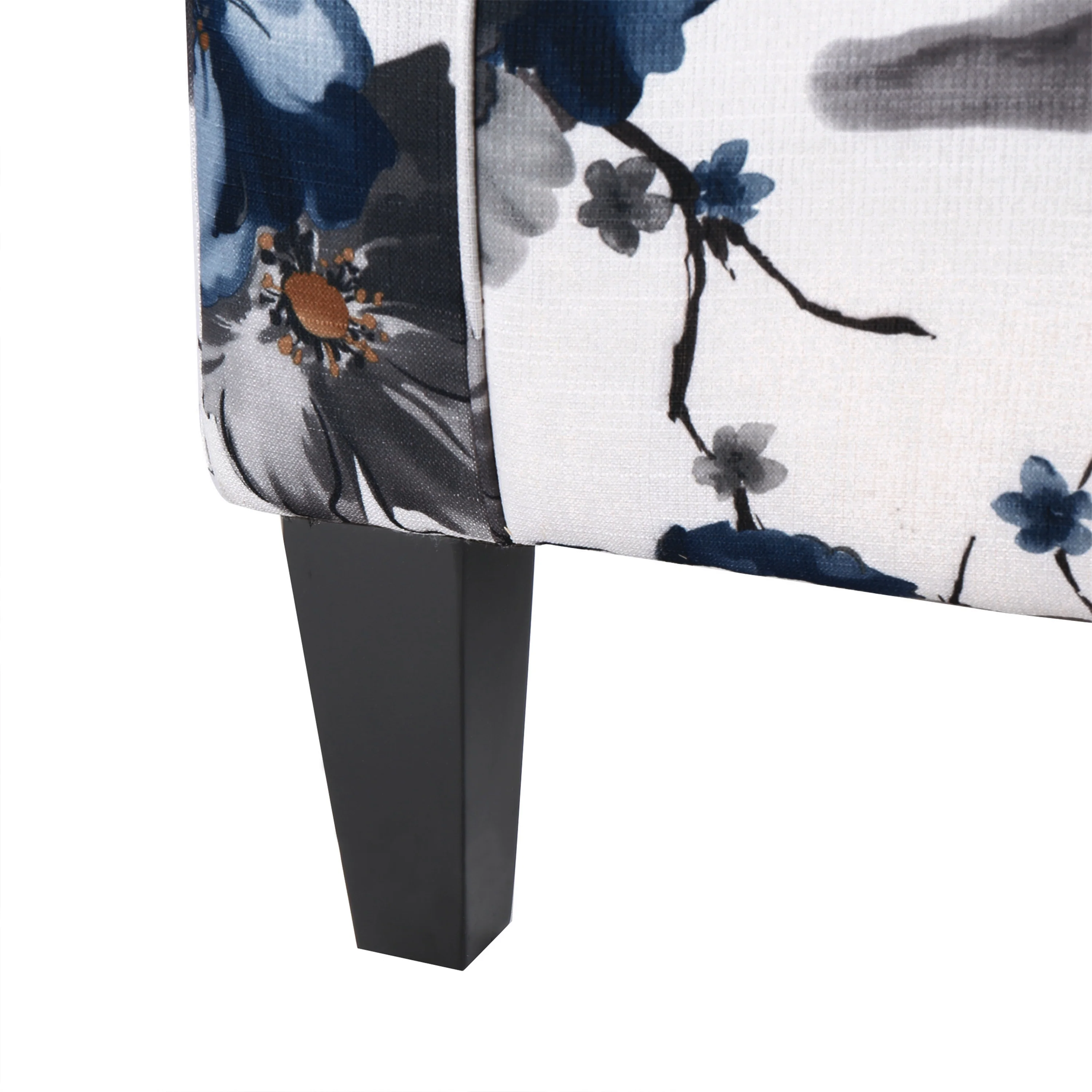 Manon Blue & White Floral Print Fabric Club Chair - furnishings