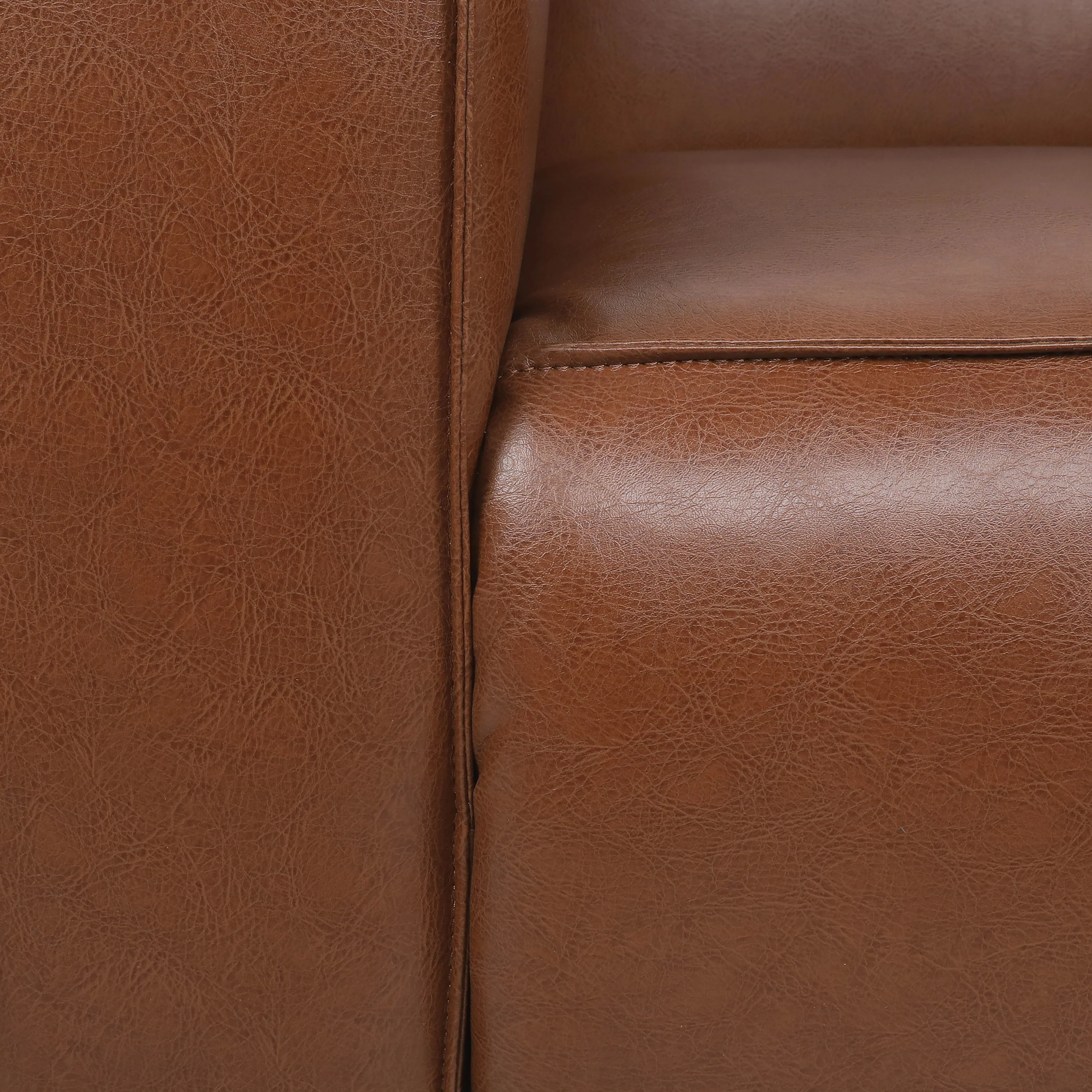 Minkler Contemporary Faux Leather Club Chair - furnishings