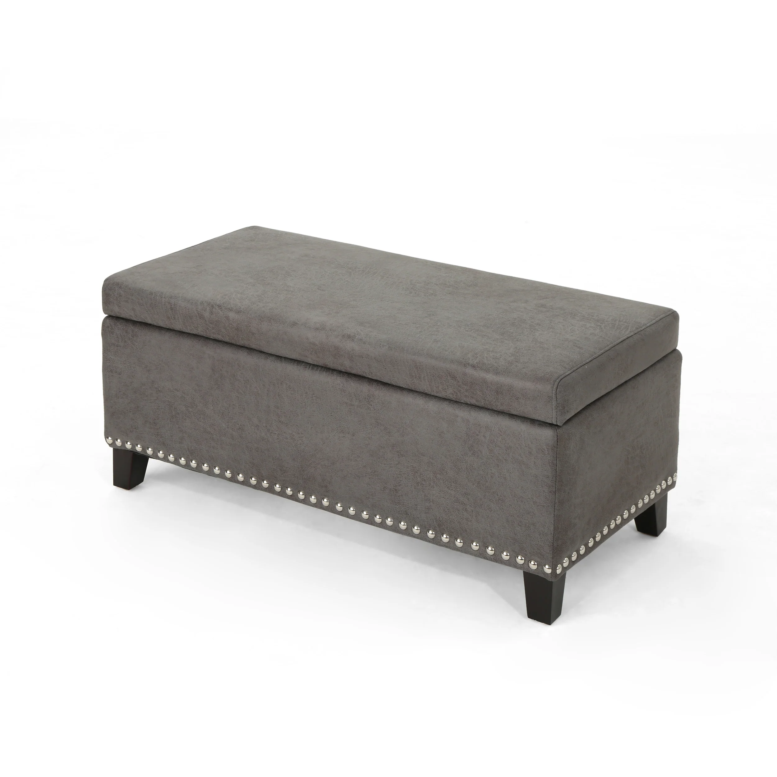 Carl Rectangle Microfiber Storage Ottoman Bench - furnishings