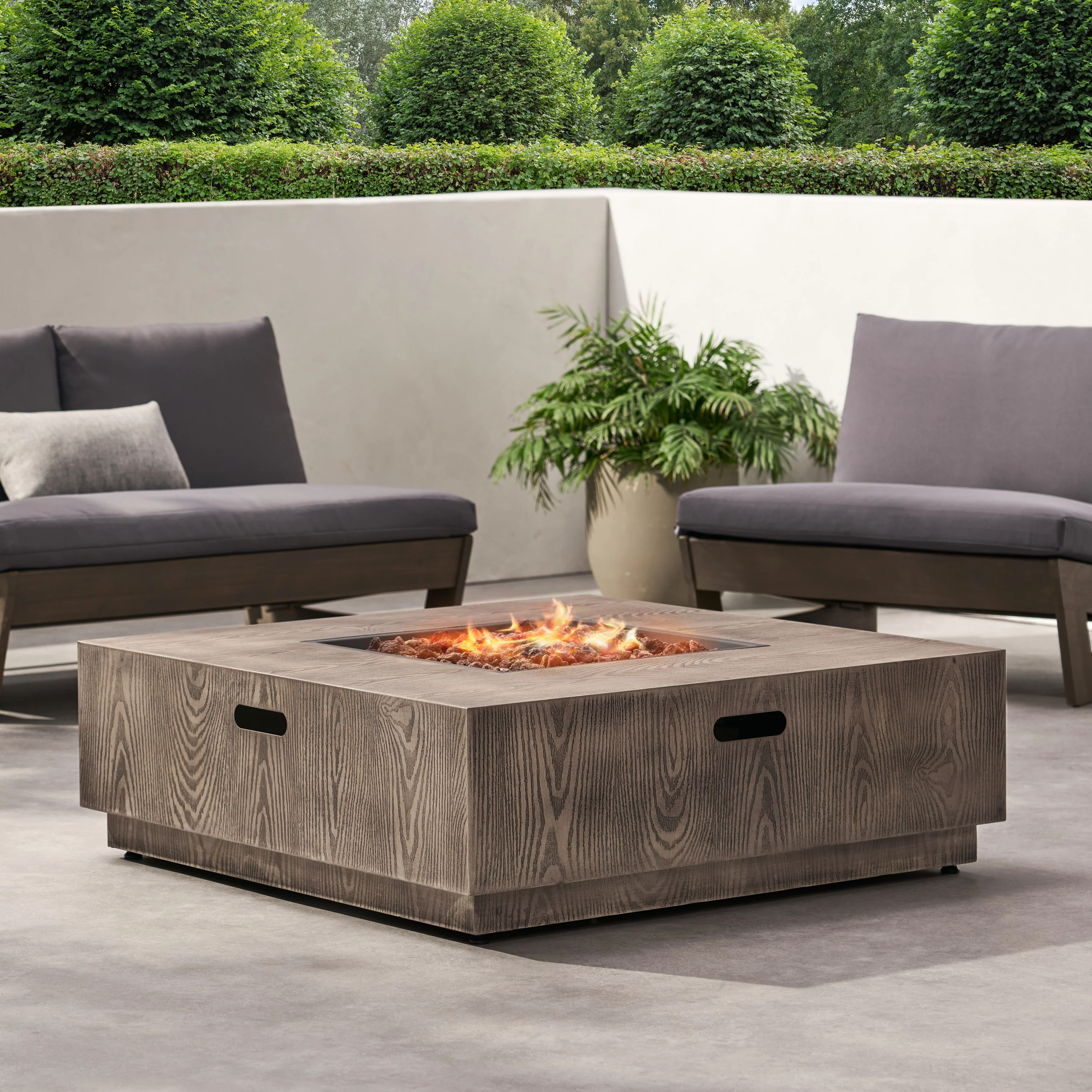 Jasmine Outdoor 50,000 BTU Square Fire Pit (No Tank Holder) - furnishings