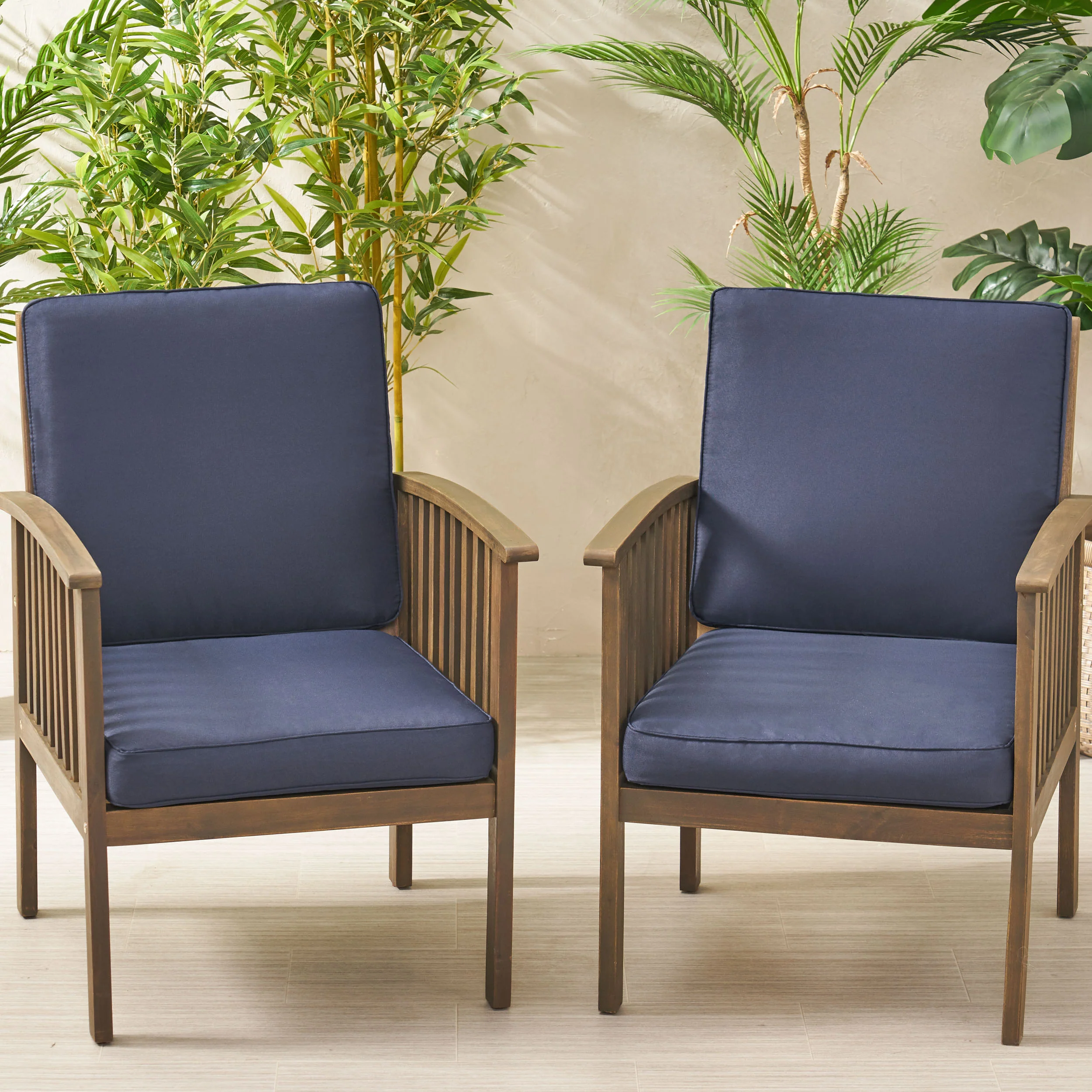 Eydan Outdoor Water Resistant Fabric Club Chair Cushions (Set of 2) - furnishings
