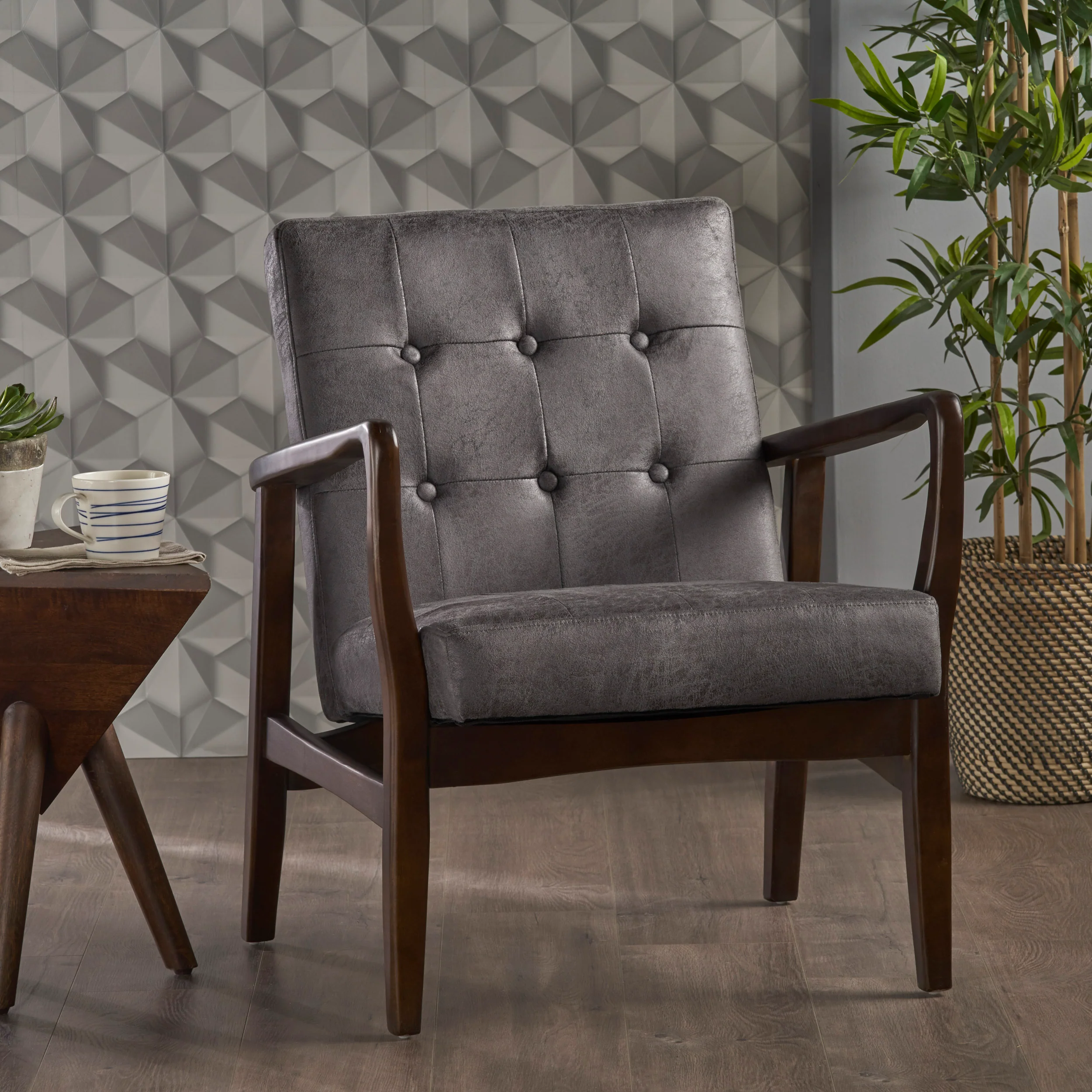 Callisto Mid Century Modern Microfiber Club Chair - furnishings