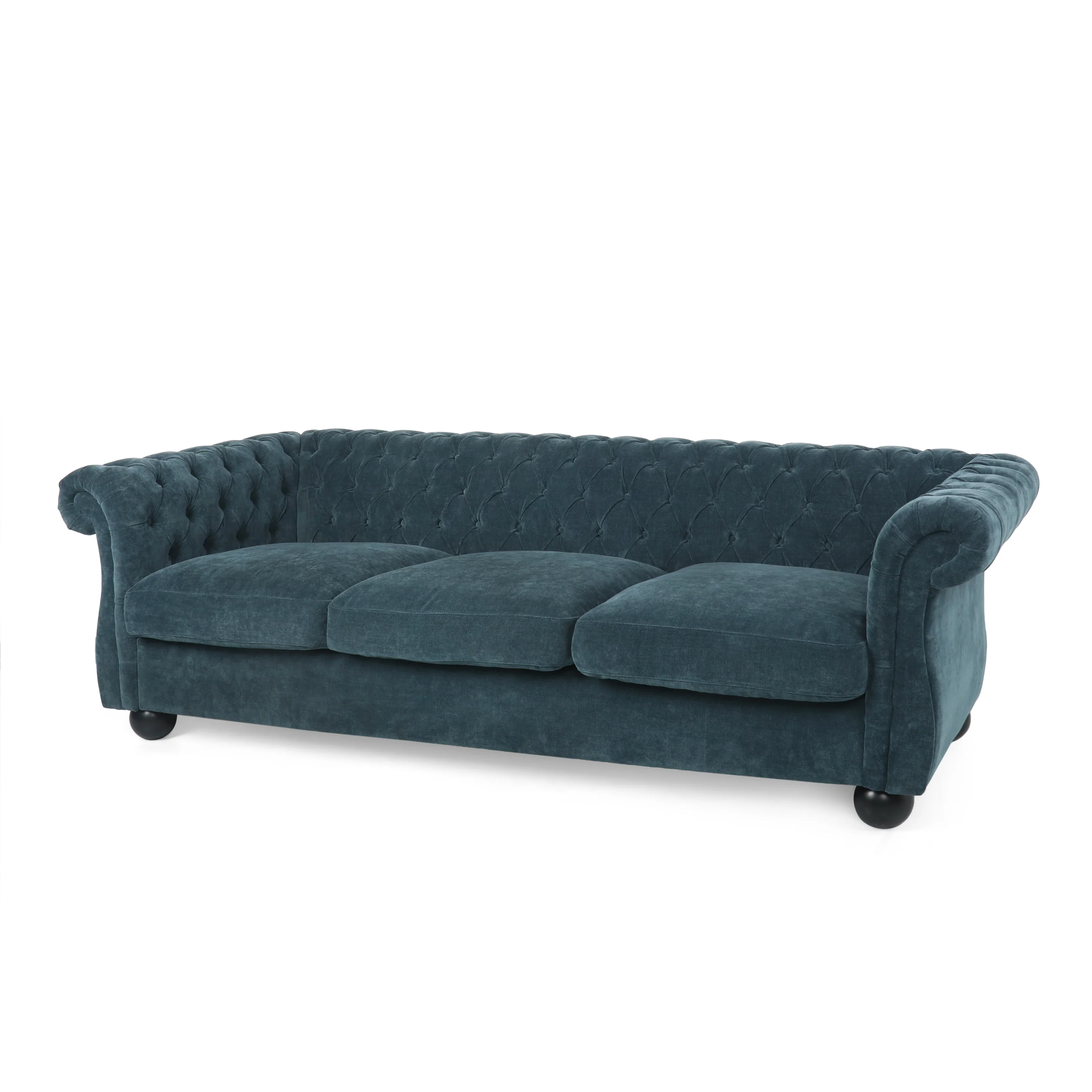 Nystrom Chesterfield Fabric Tufted 3 Seater Sofa - furnishings