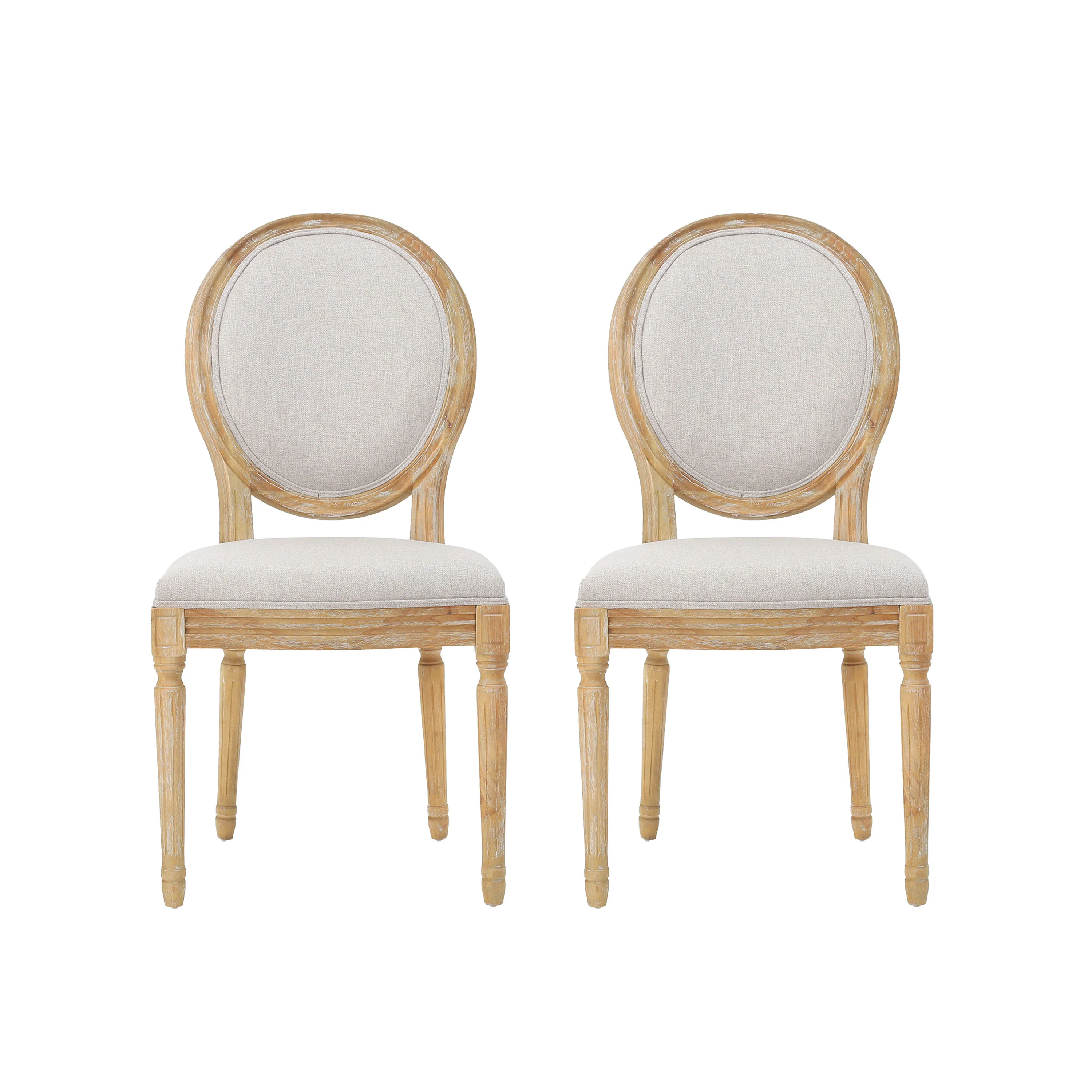 Phinnaeus French Country Fabric Dining Chairs (Set of 2) - furnishings