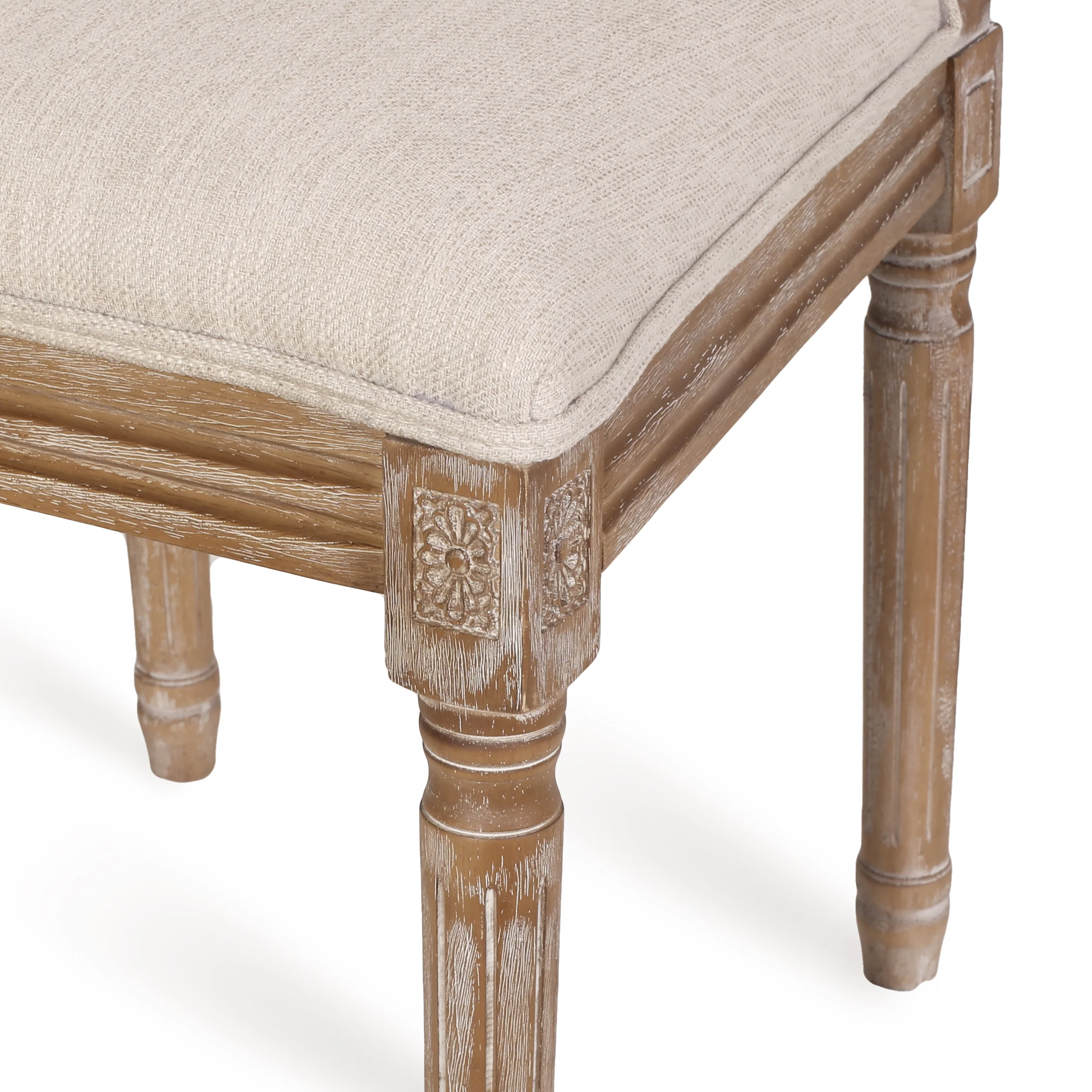 Merlene French Country Fabric Upholstered Wood and Cane 5 Piece Circular Dining Set - furnishings