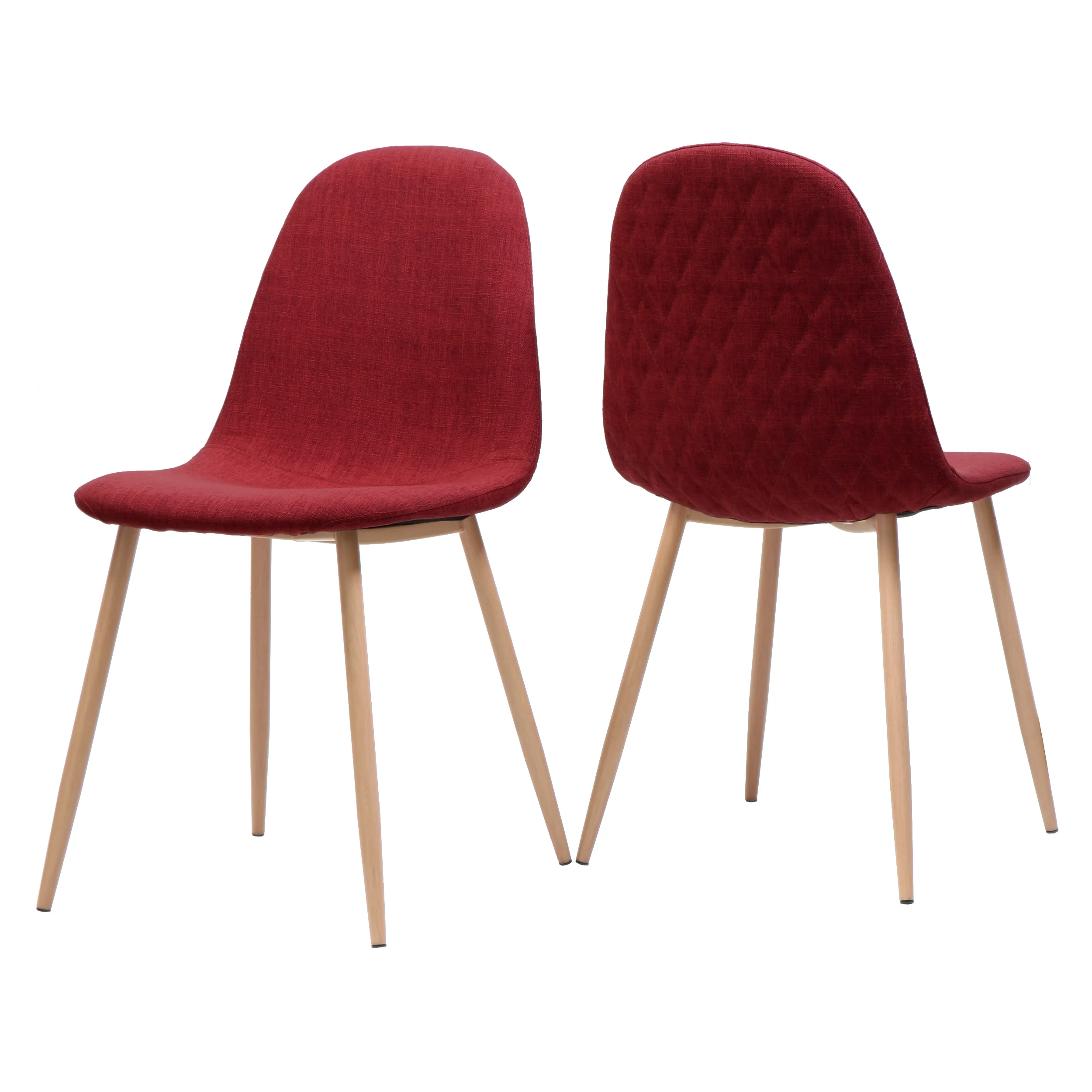 Sherdan Mid Century Fabric Dining Chairs with Wood Finished Legs - Set of 2 - furnishings