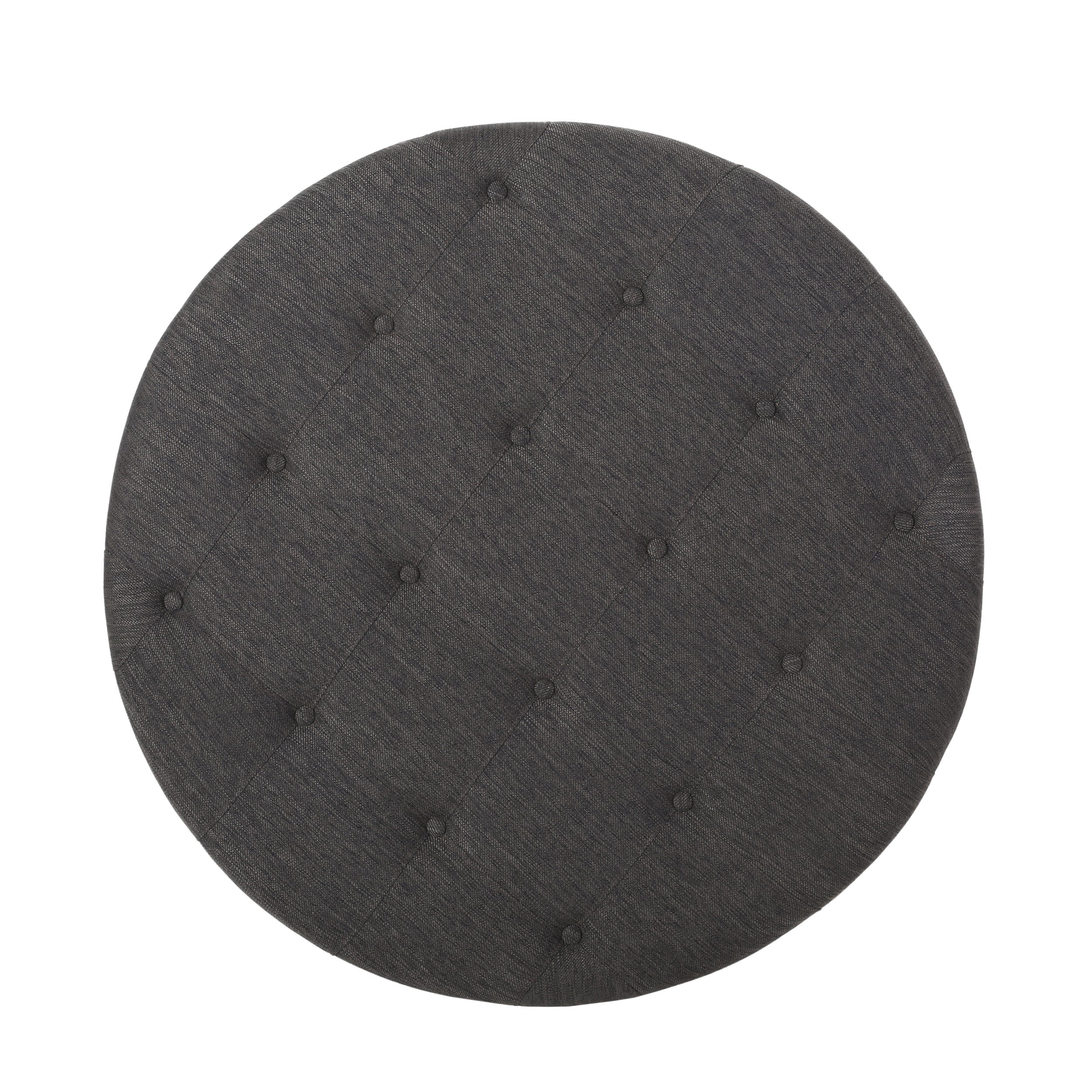 Andrue Contemporary Upholstered Round Ottoman - furnishings