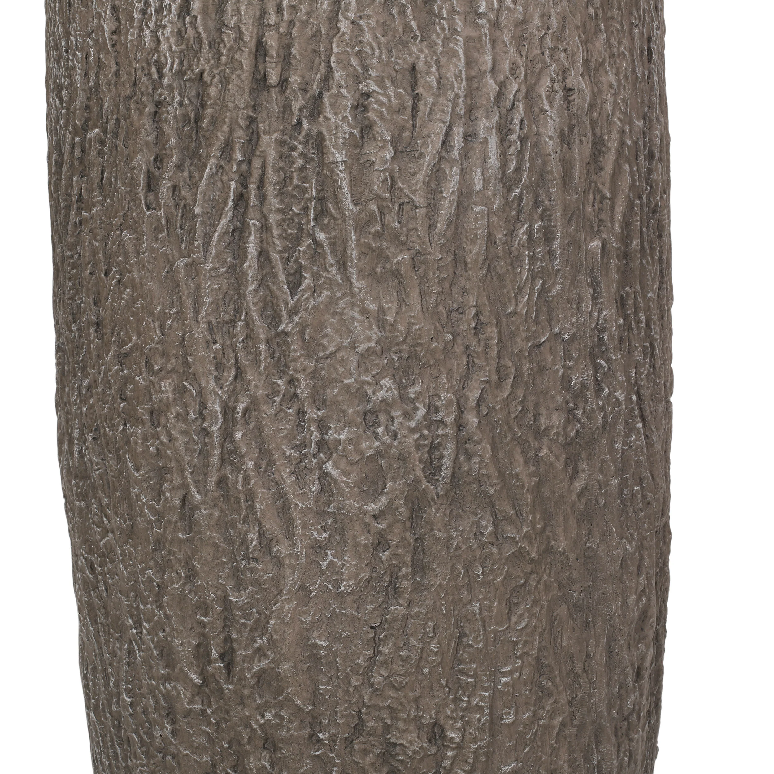 Moreno Outdoor Medium and Large Cast Stone Planter Set, Brown Wood - furnishings