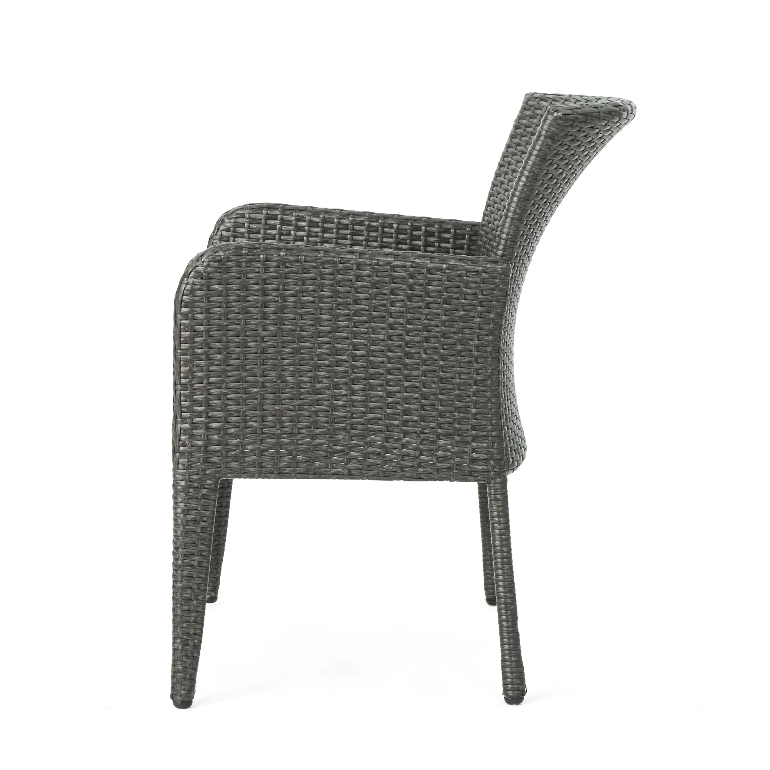 Hans Outdoor 5 Piece Wicker Dining Set, Grey - furnishings