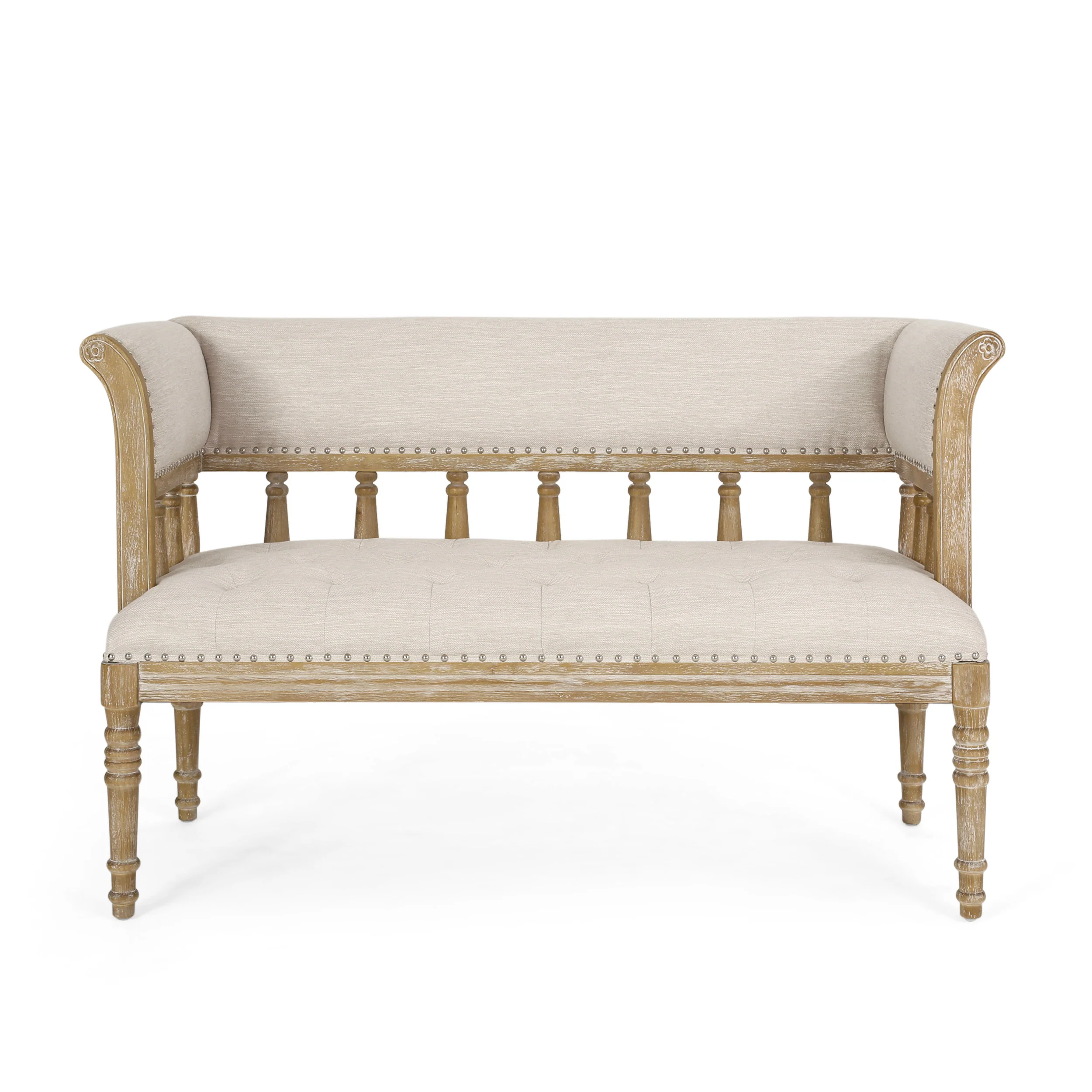 Niemi Traditional Upholstered Tufted Loveseat - furnishings