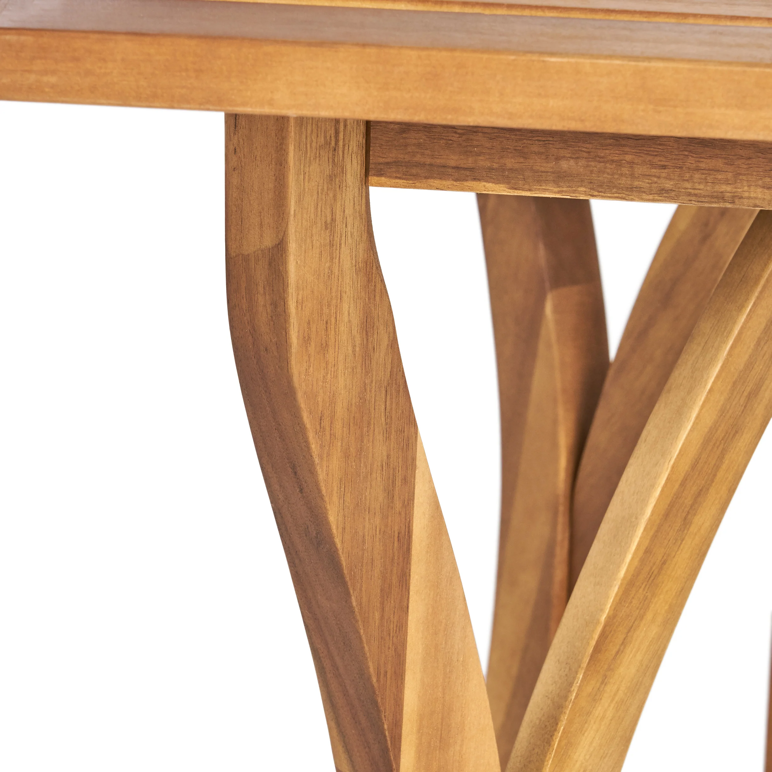 Helton Outdoor 7-Piece Multi-Brown Wicker Dining Set with Teak Acacia Wood Table - furnishings