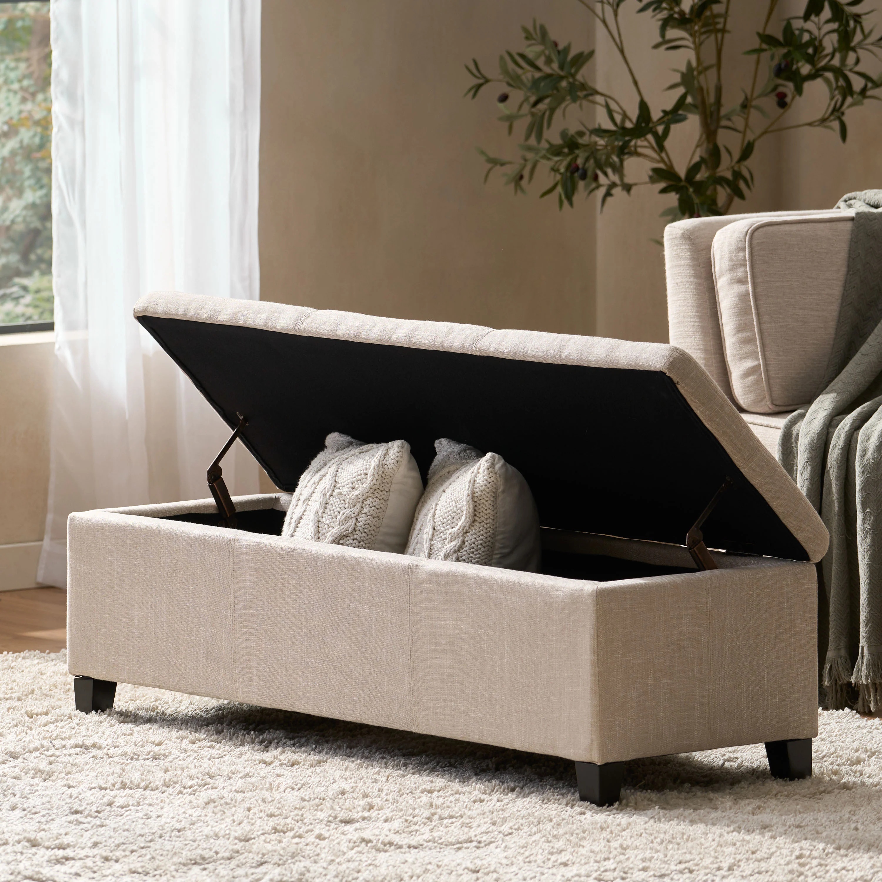 Rupert Upholstered Storage Ottoman Bench - furnishings