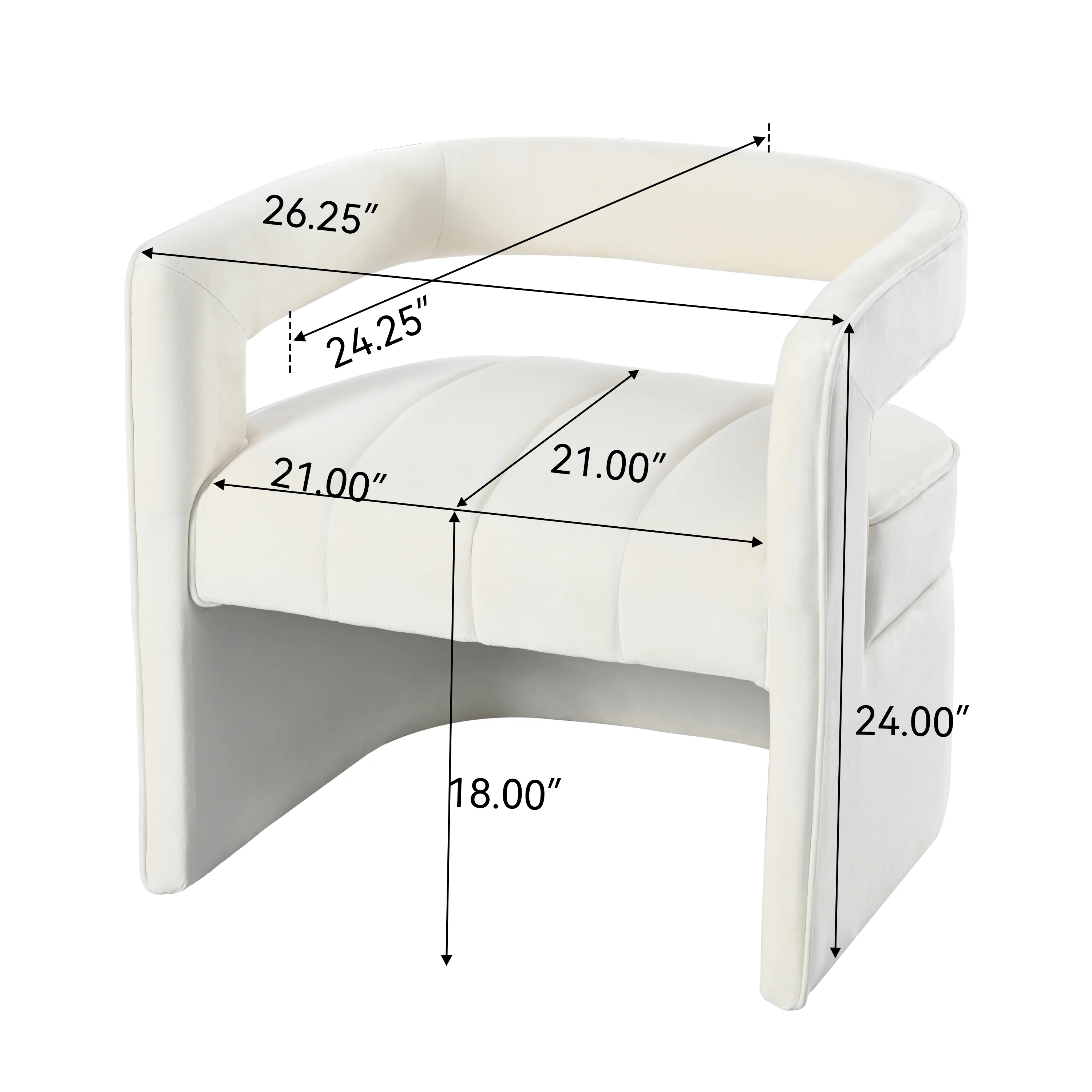 Brazal Modern Velvet Accent Club Chair - furnishings
