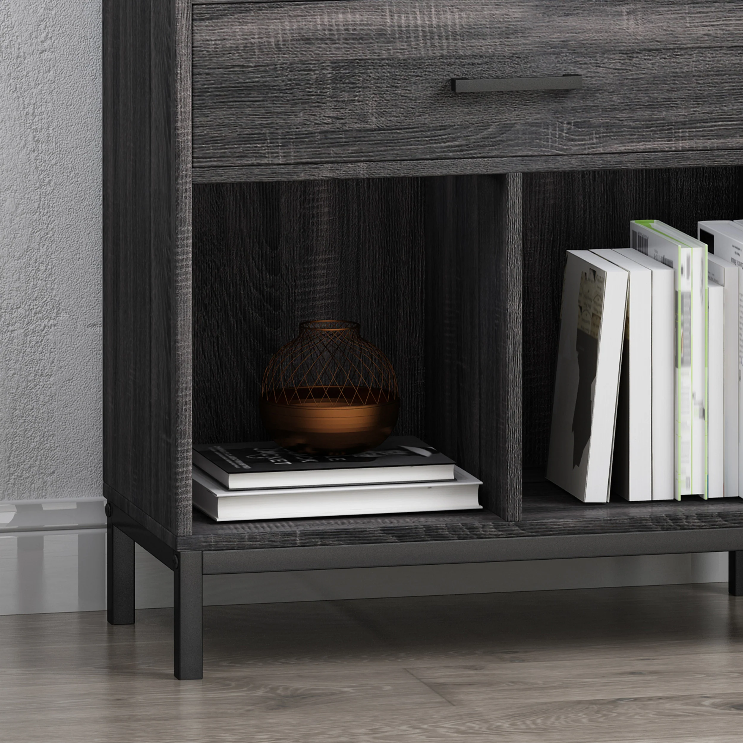 Abriel Bookcase with Storage Cabinet & Drawer - furnishings