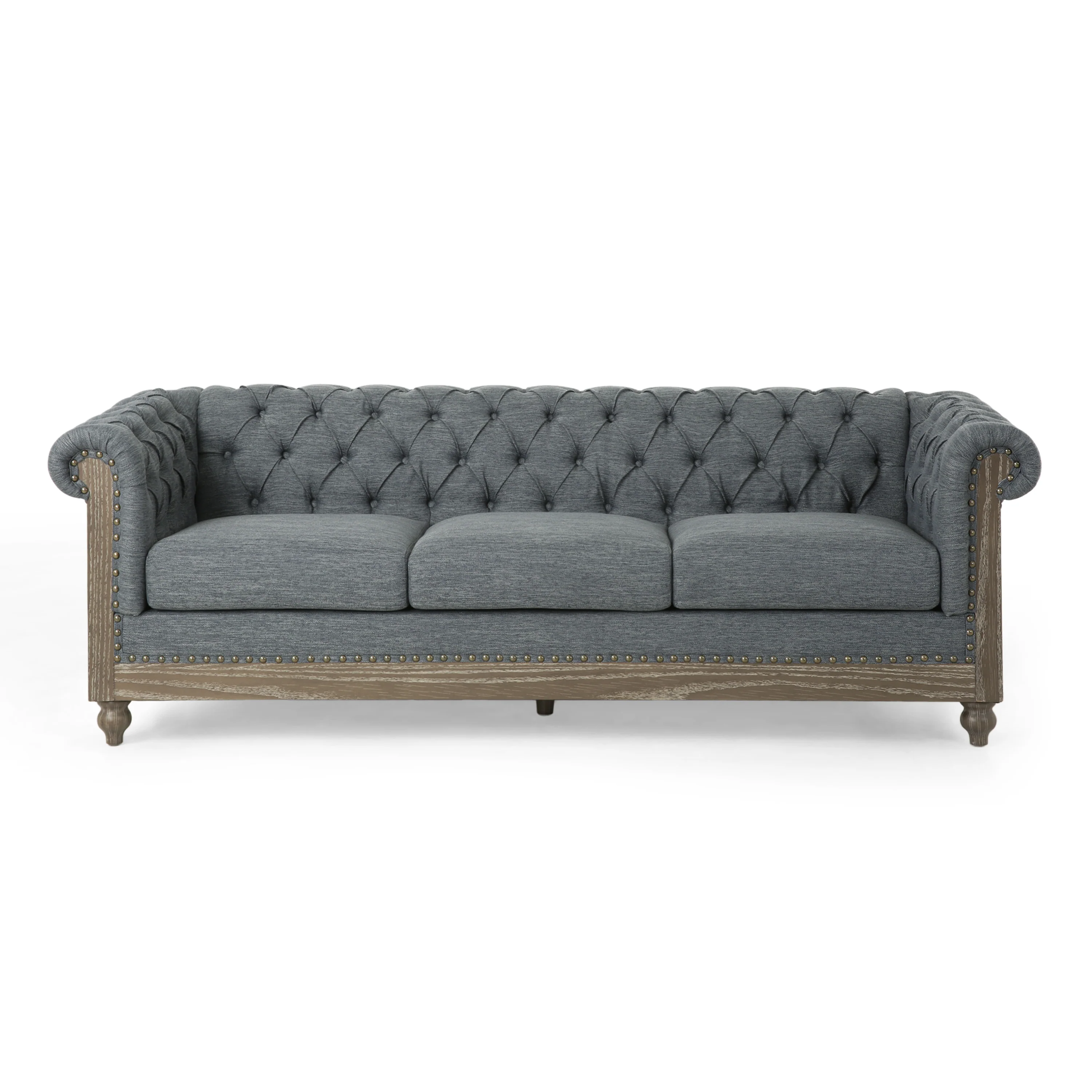 Bowes Chesterfield Tufted 3 Seater Sofa with Nailhead Trim - furnishings