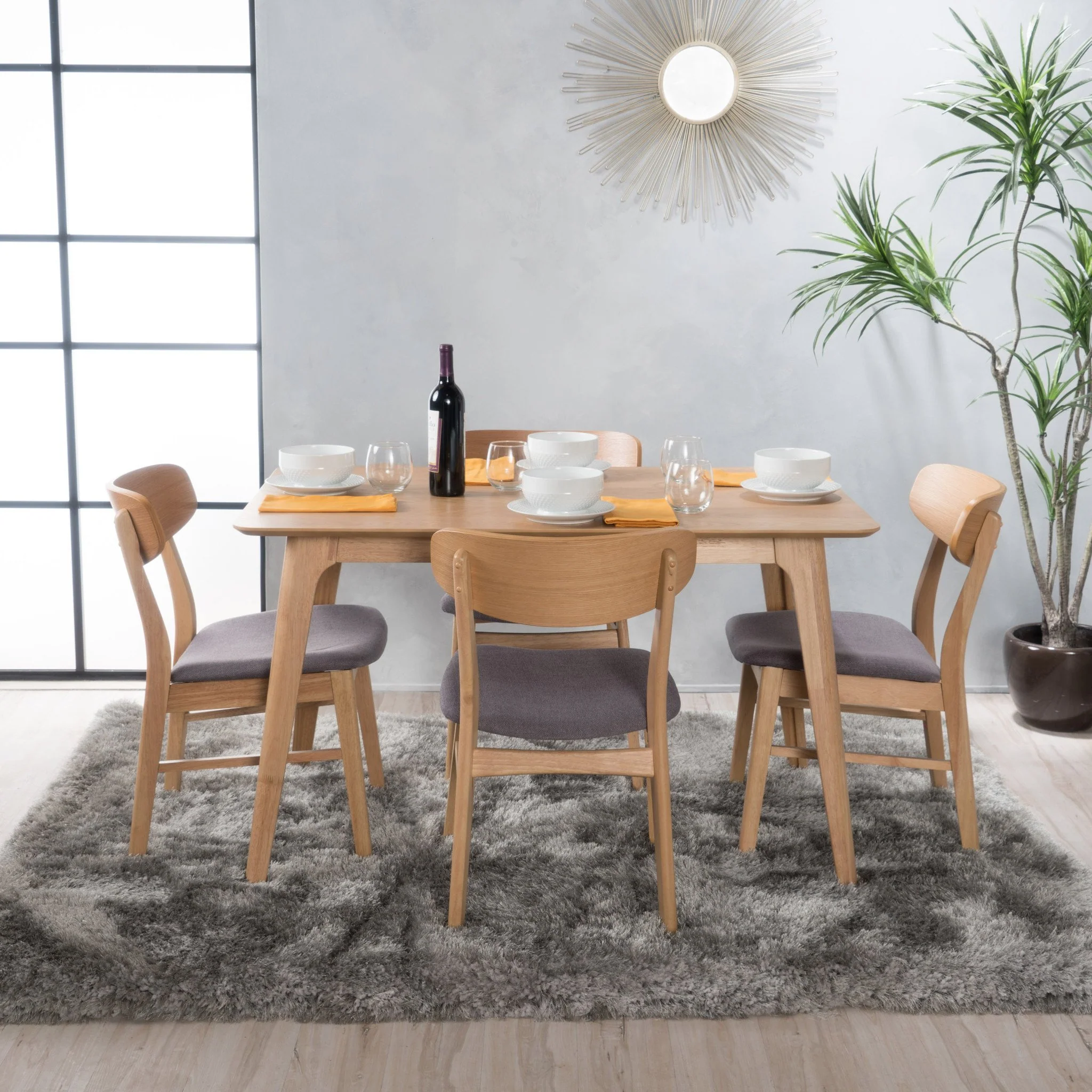Helen Mid-Century Modern 5 Piece Dining Set - furnishings