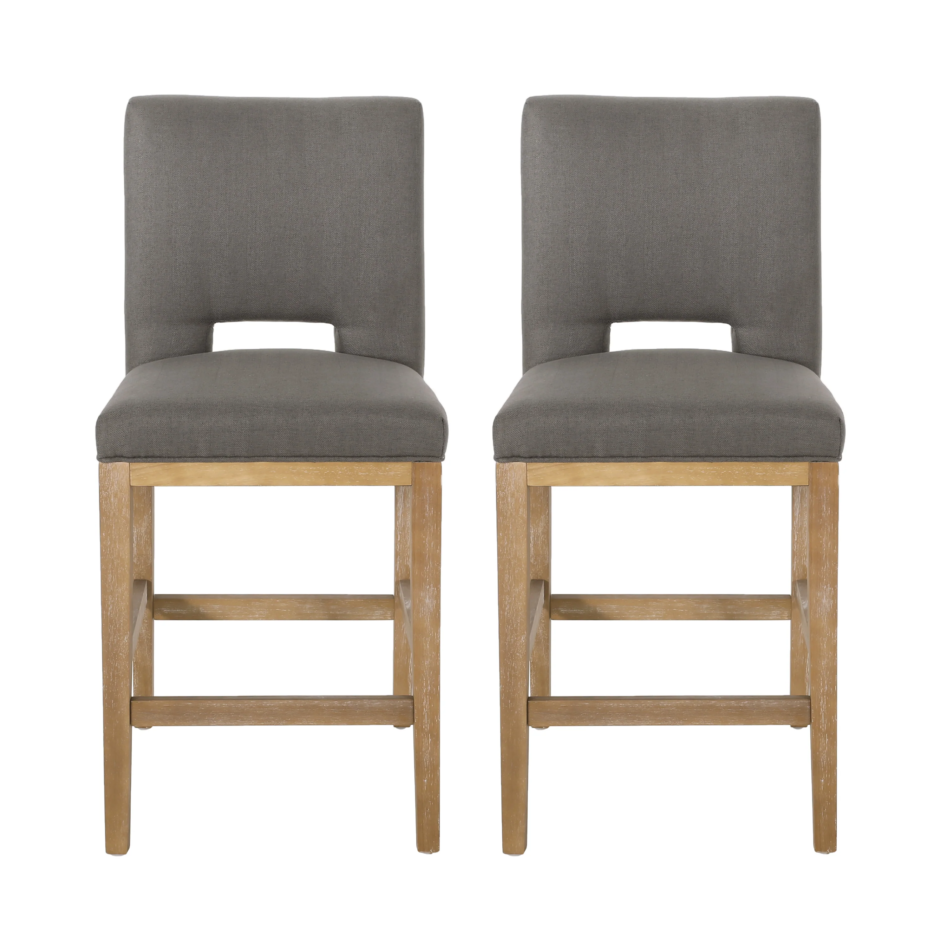 Kiara Contemporary Fabric Upholstered 27 Inch Counter Stools (Set of 2) - furnishings