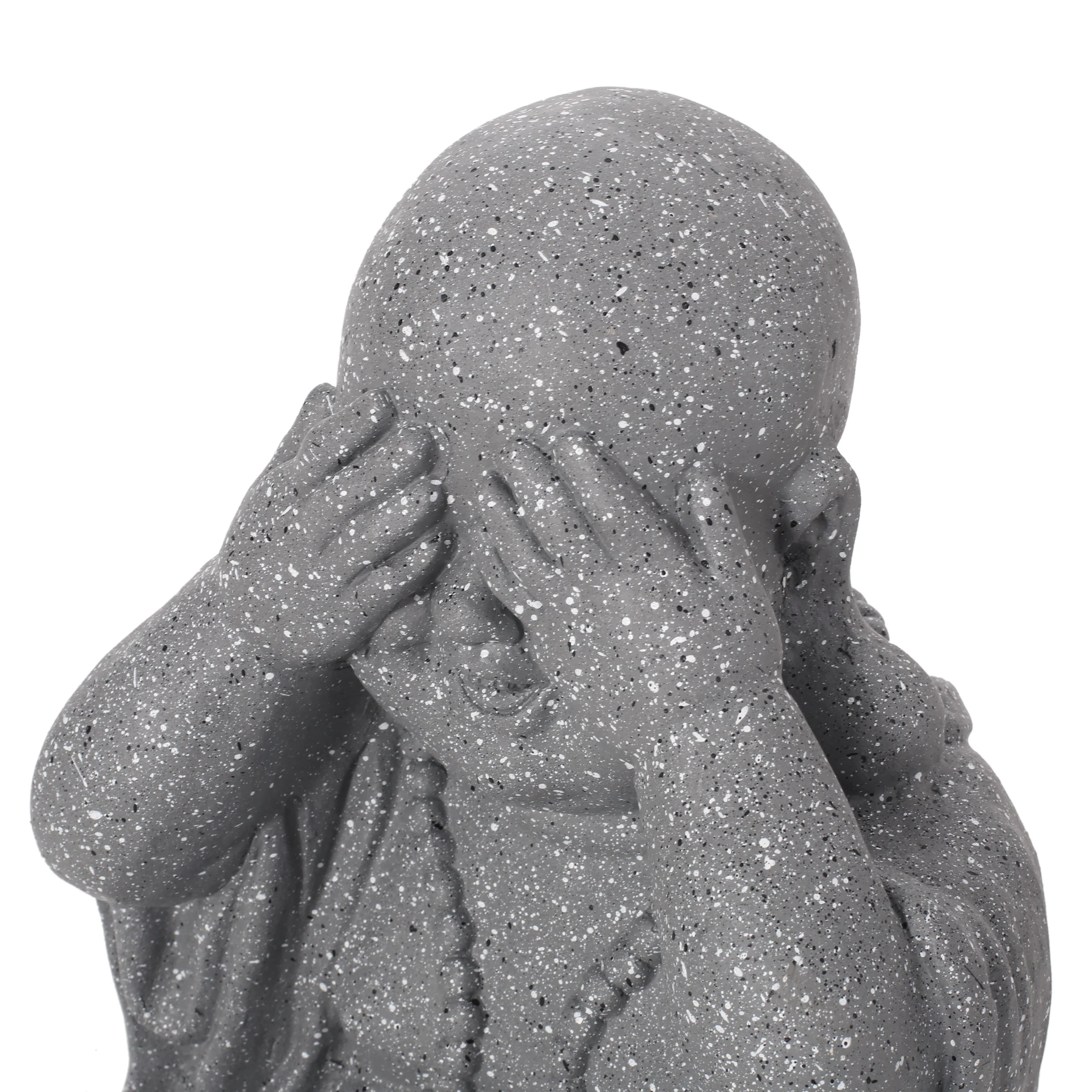 Conneaut Outdoor See No Evil Monk Garden Statue, Stone Gray - furnishings