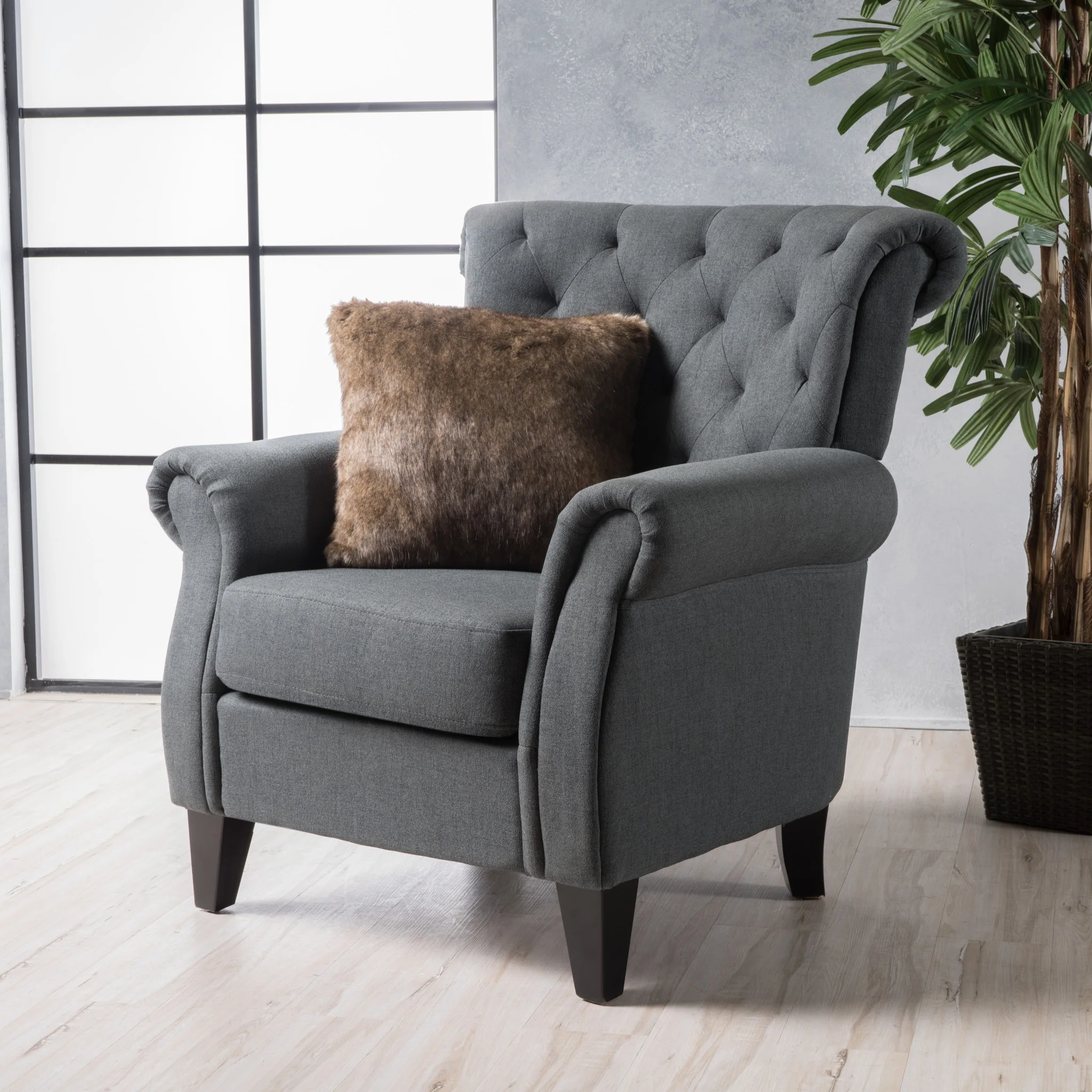 Solvang Contemporary Fabric Tufted Chair - furnishings