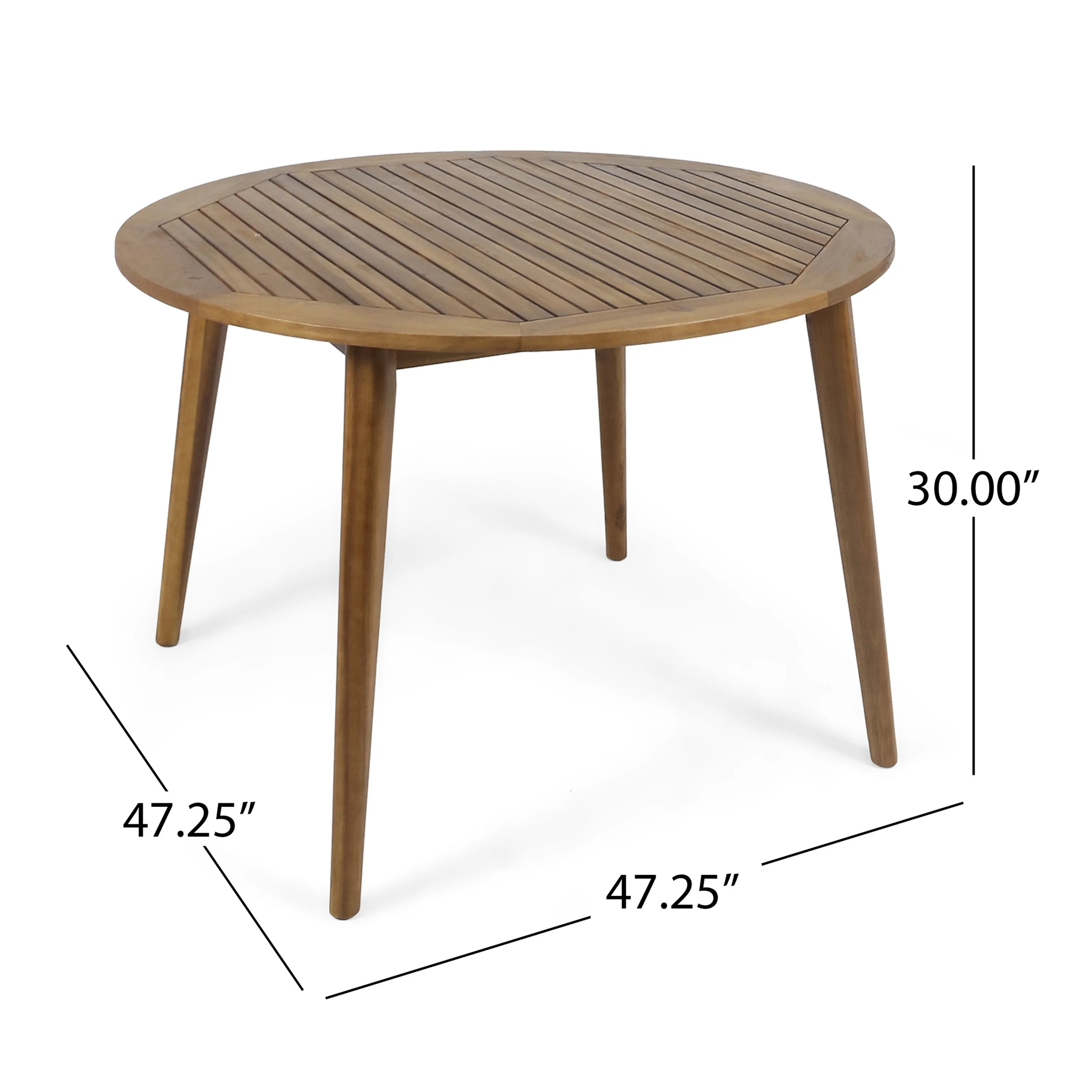 Hoff Outdoor Coastal 5 Piece Wicker Dining Set with Round Acacia Wood Table - furnishings