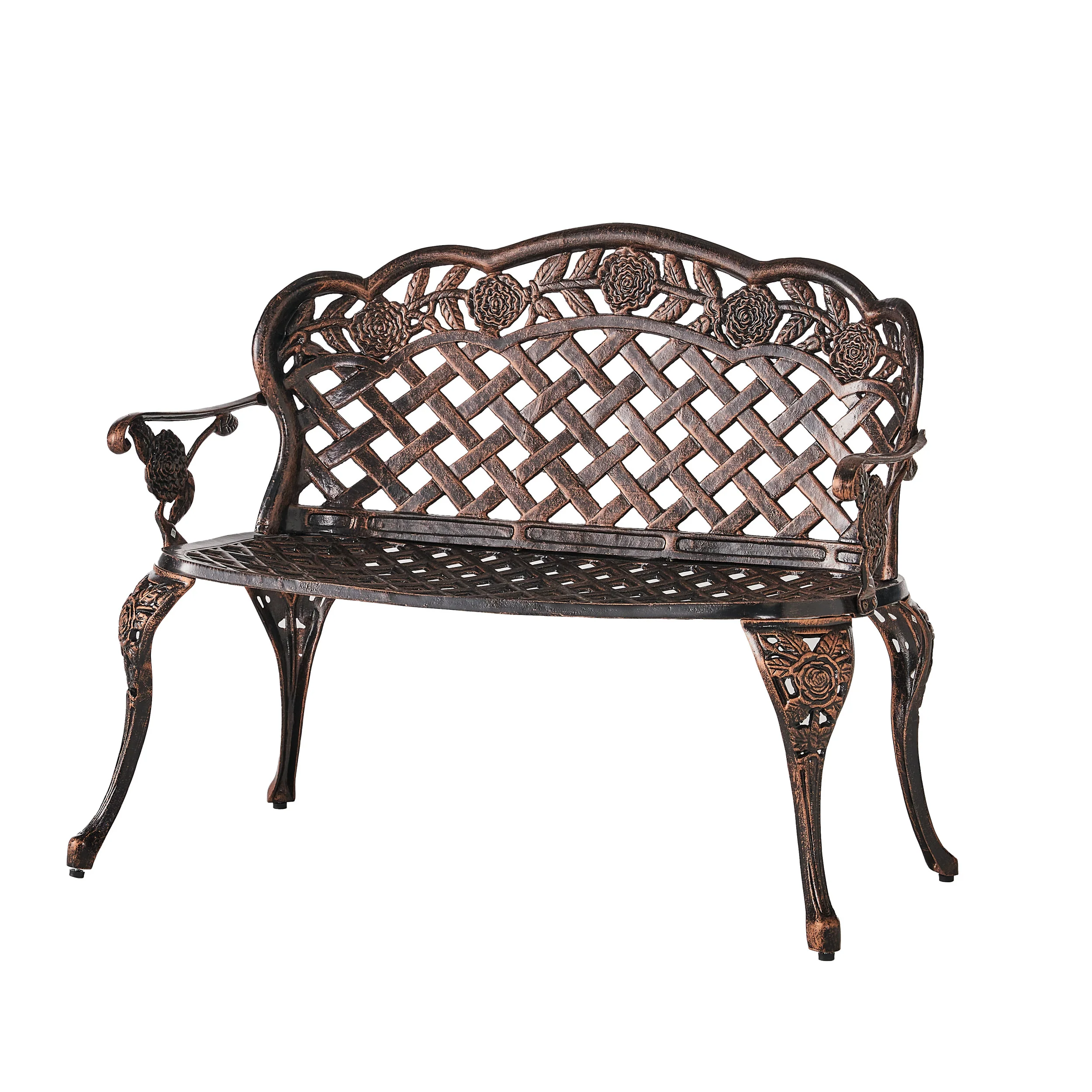 Santa Fe Cast Aluminum Garden Bench - furnishings