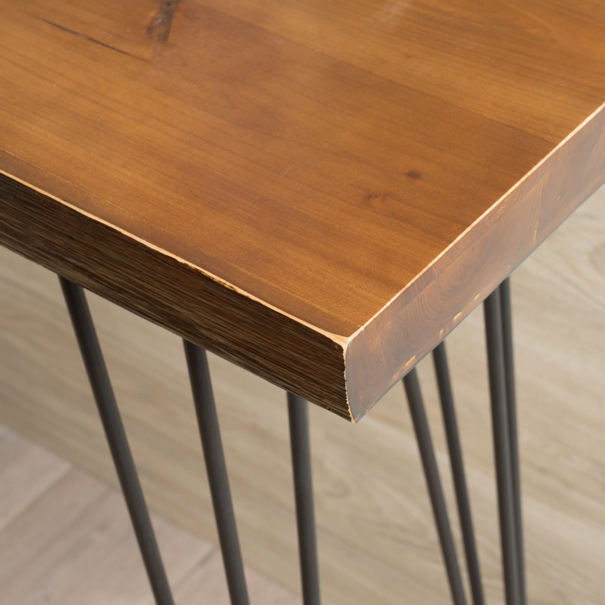 Regent Natural Finish Firwood Faux Live Edge Console Table - furnishings
