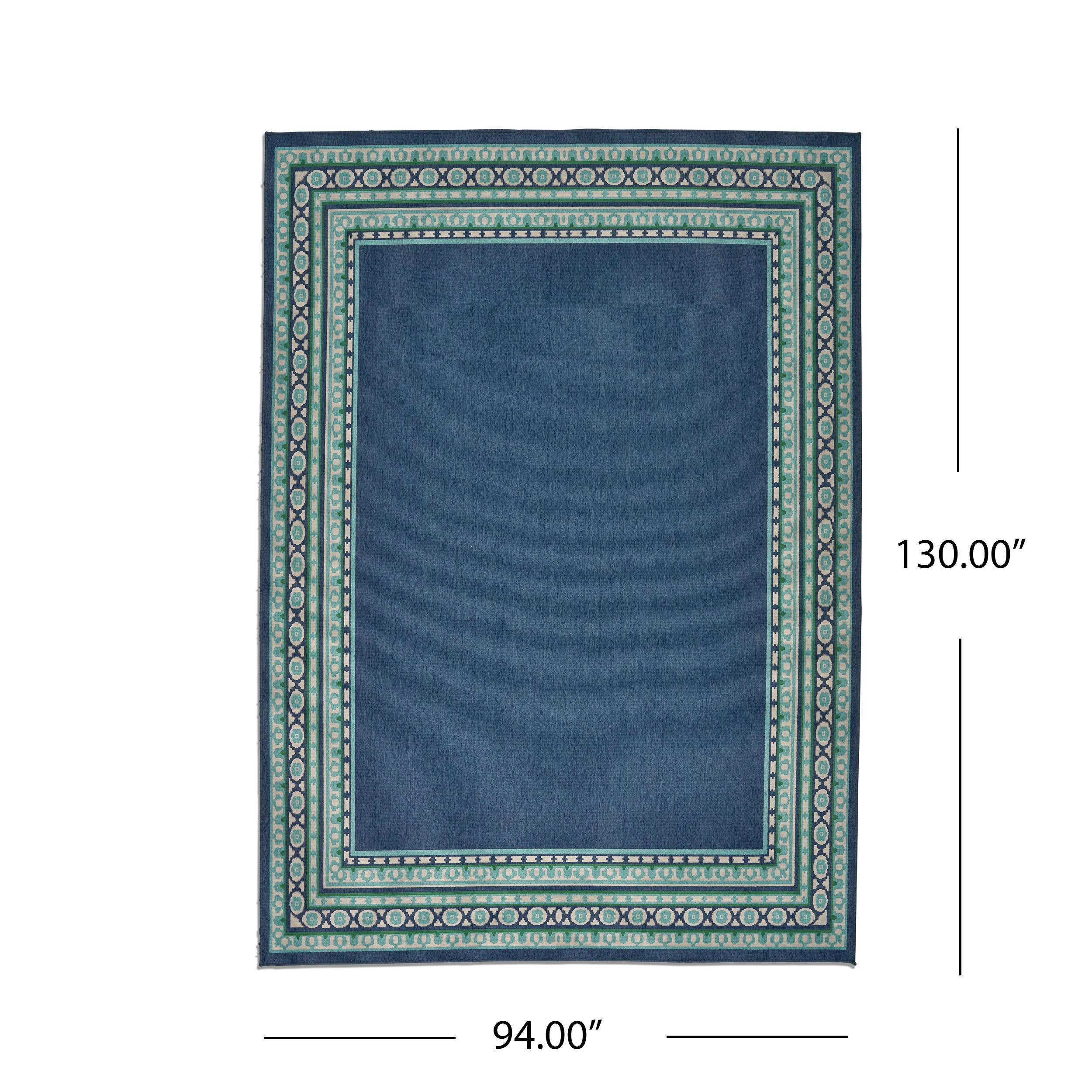 Reid Indoor/Outdoor Border Area Rug, Navy and Green - furnishings