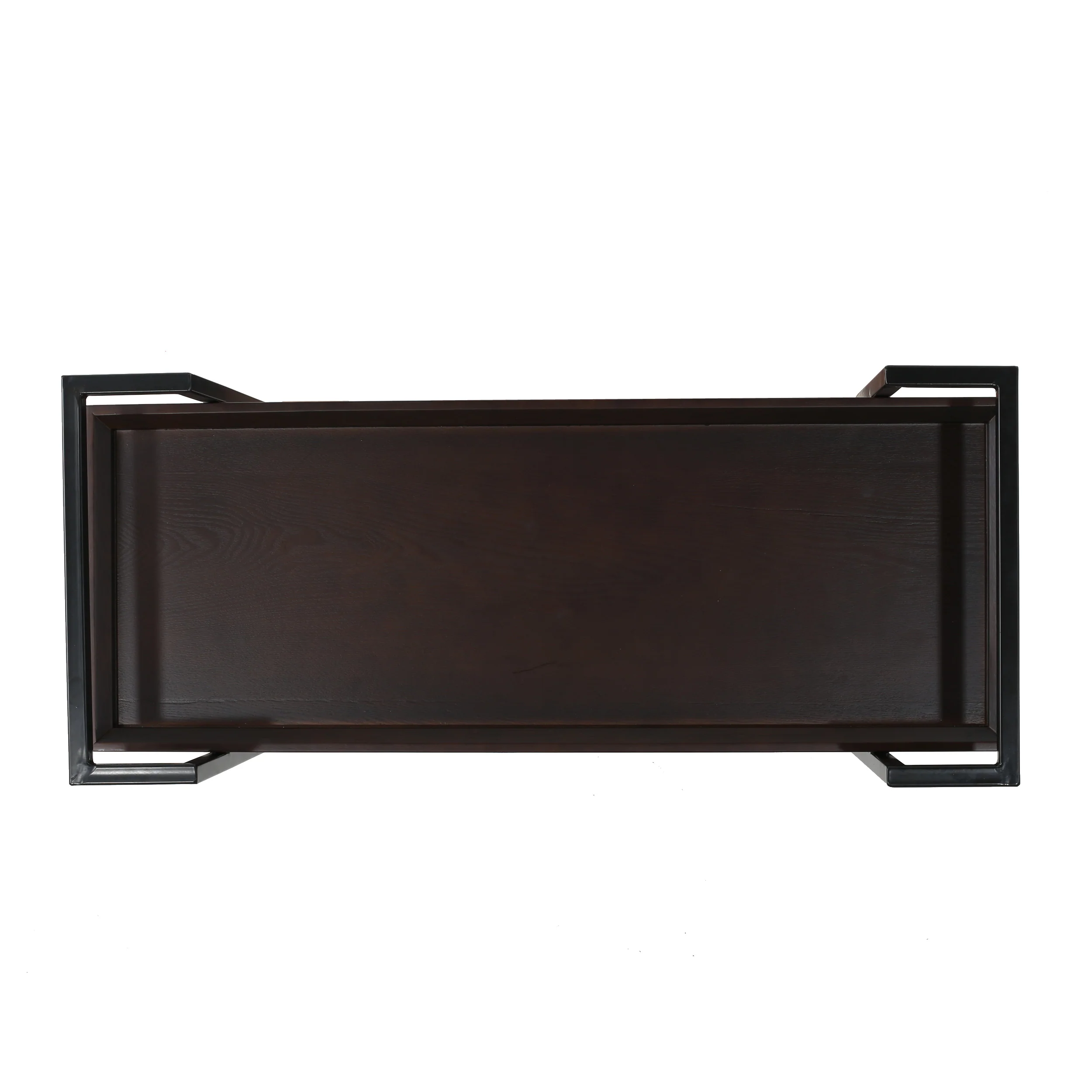 Gerard Modern Industrial Two Shelf Wood Finished Bar Cart with Rolling Casters - furnishings
