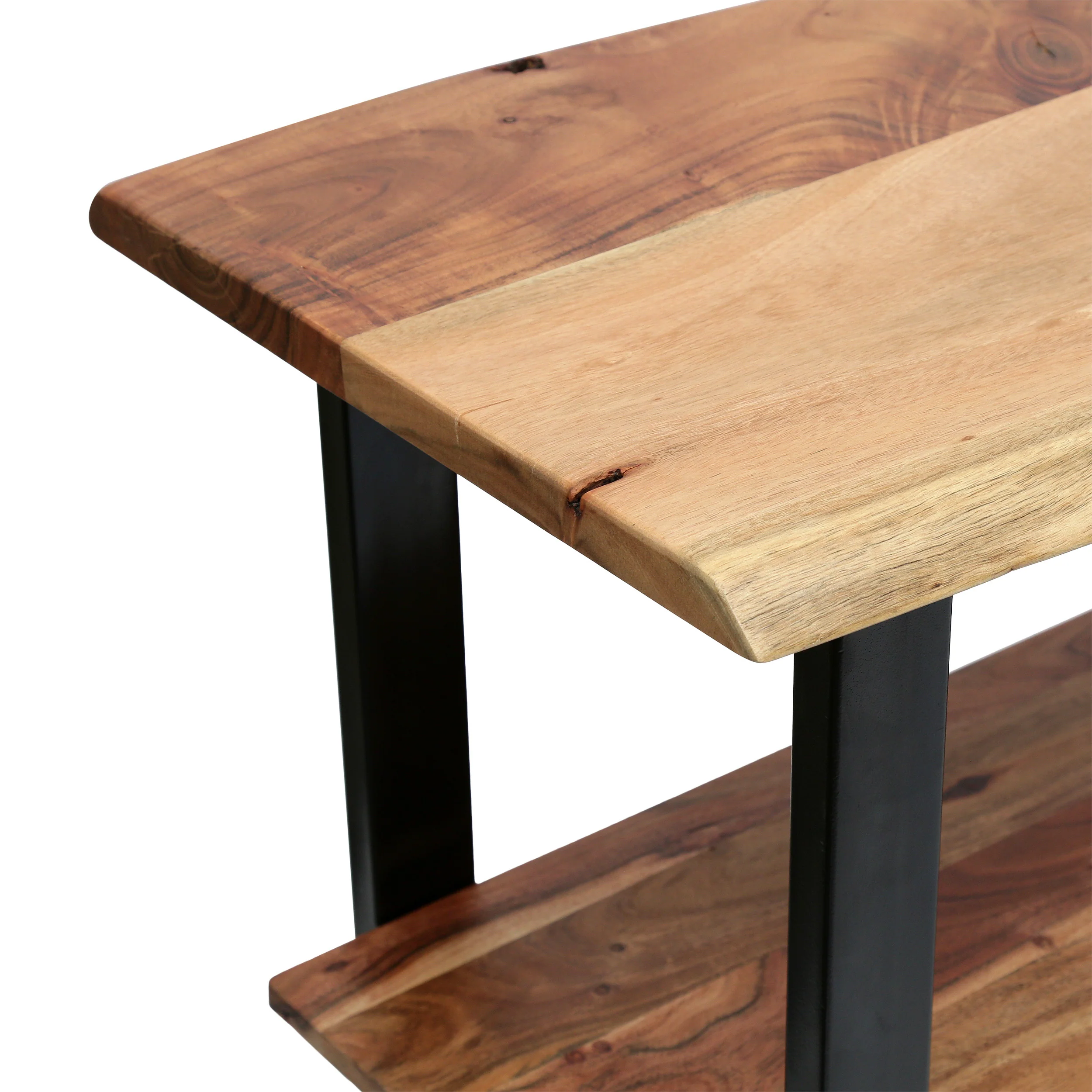 Canaan Handcrafted Modern Industrial Acacia Wood Media Console Table - furnishings