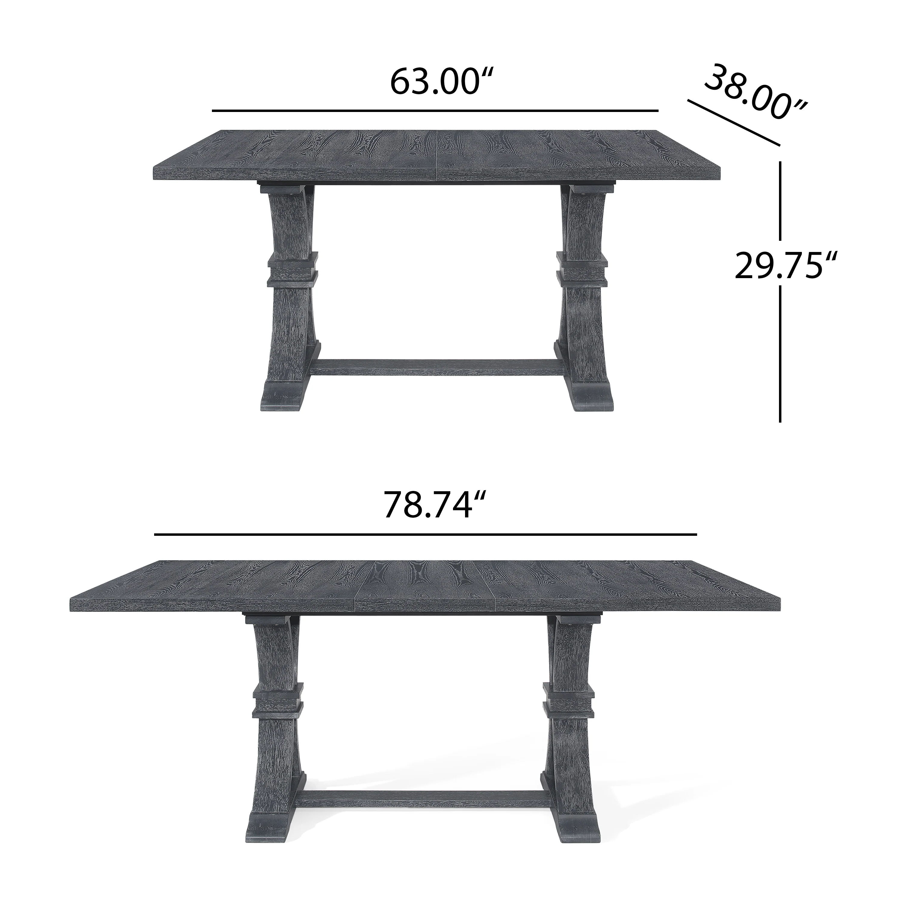 Beckstrom French Country Wood 7-Piece Expandable Dining Set - furnishings