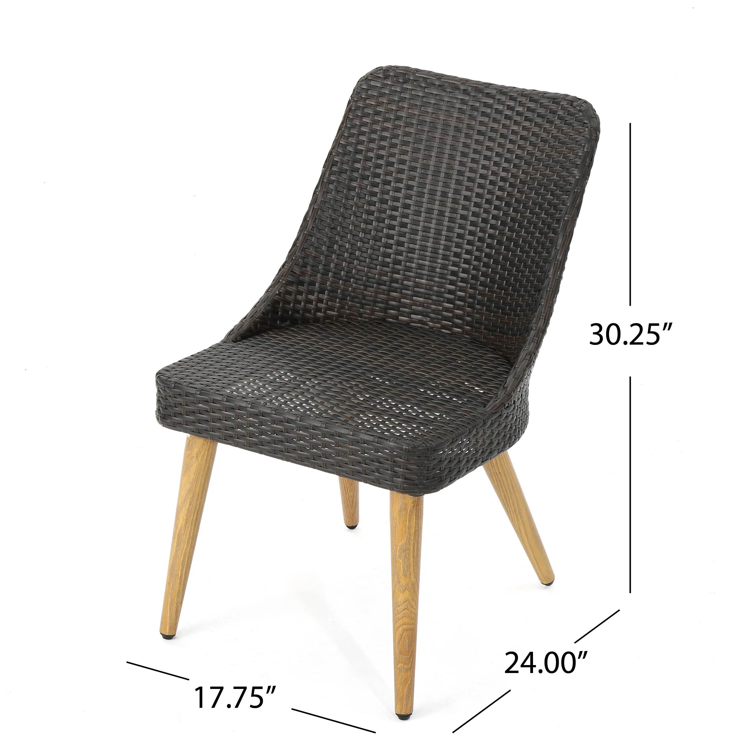 Fitzgerald Outdoor 7 Piece Multi-brown Wicker Dining Set - furnishings