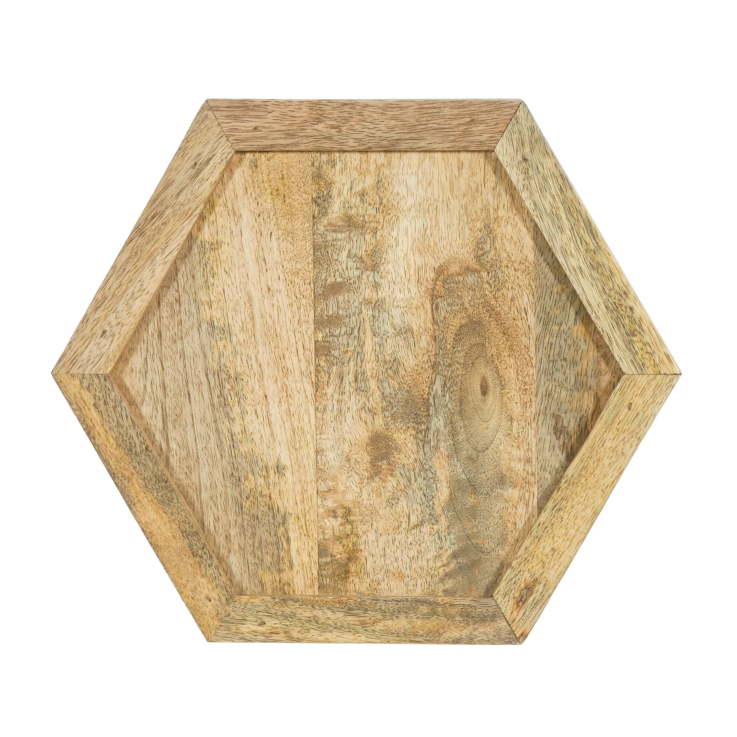 Yantic Modern Industrial Handcrafted Mango Wood Nested Side Tables (Set of 3), Natural and Black - furnishings