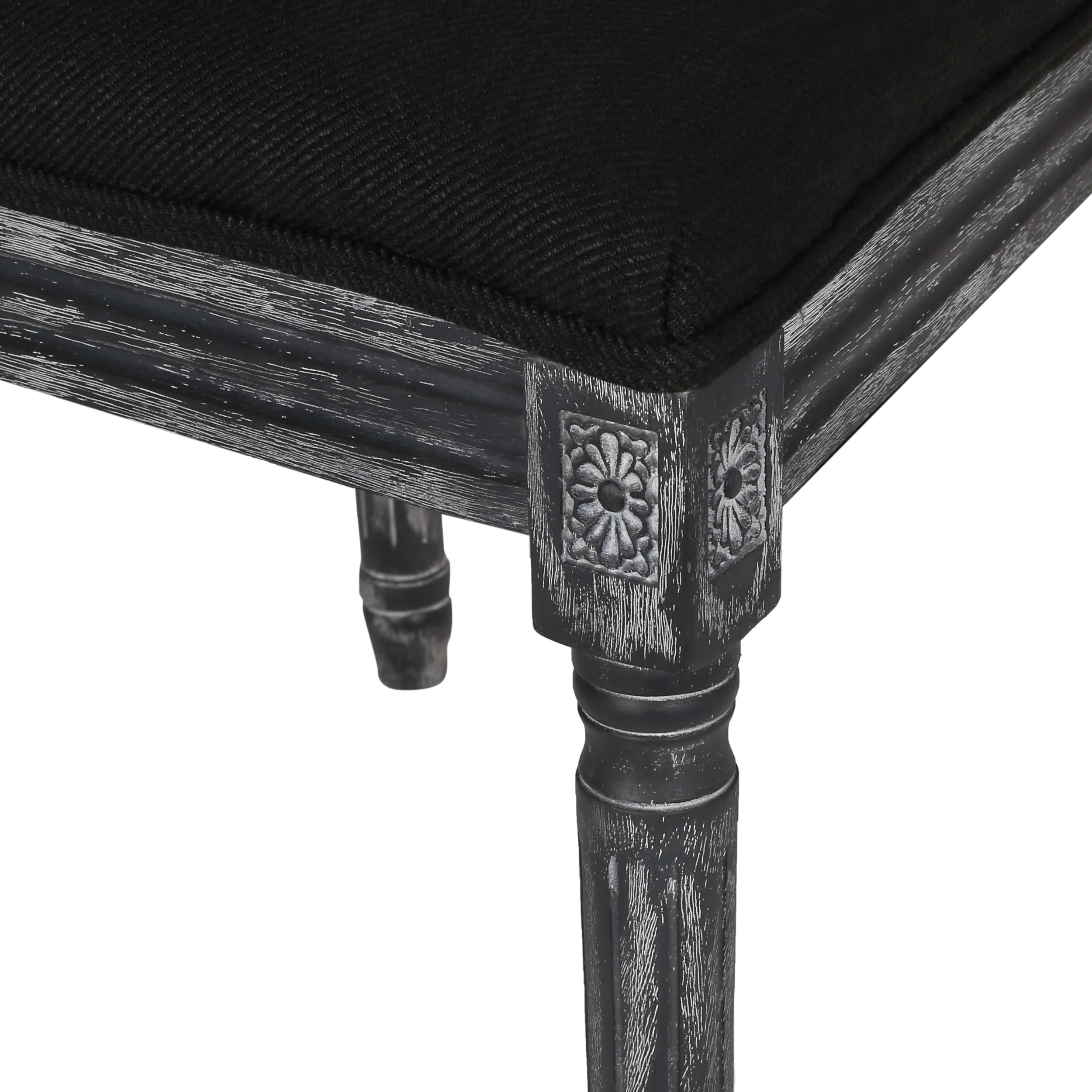 Fernleaf French Country Fabric Upholstered Wood and Cane Expandable 7 Piece Dining Set - furnishings
