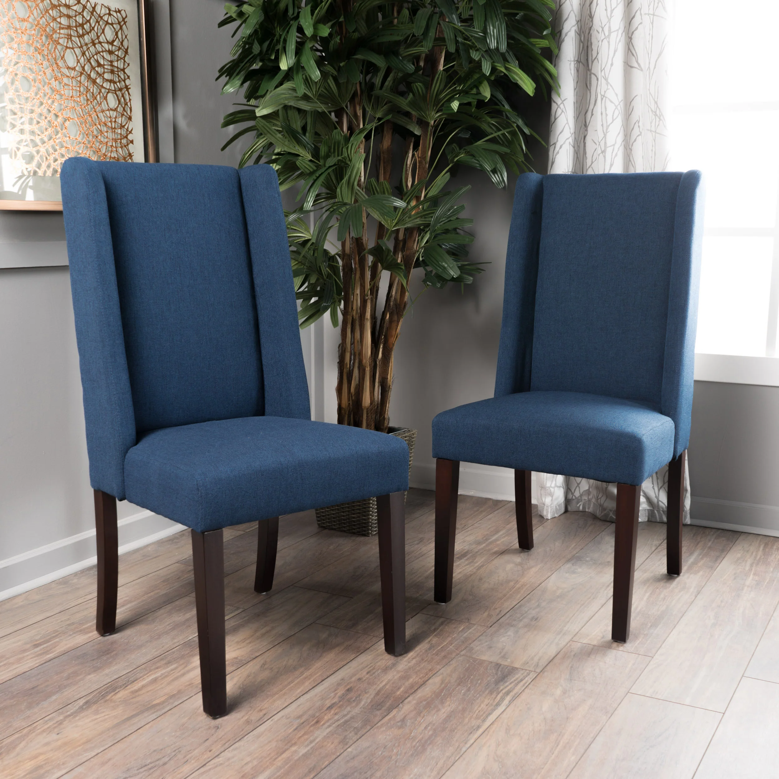 Rory Contemporary Fabric Upholstered Wingback Dining Chairs (Set of 2) - furnishings