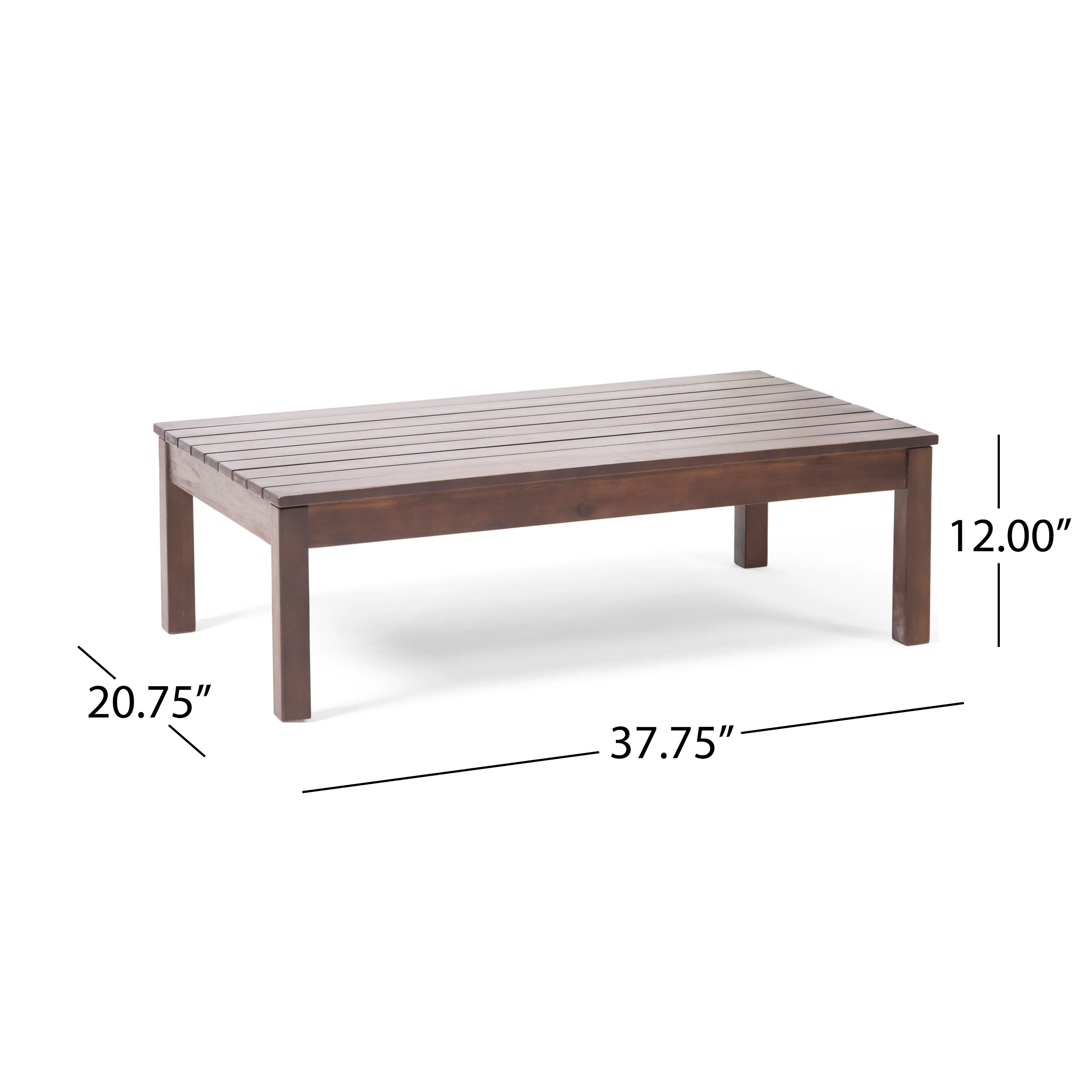 Arth Outdoor Acacia Wood Chat Set with Coffee Table - furnishings