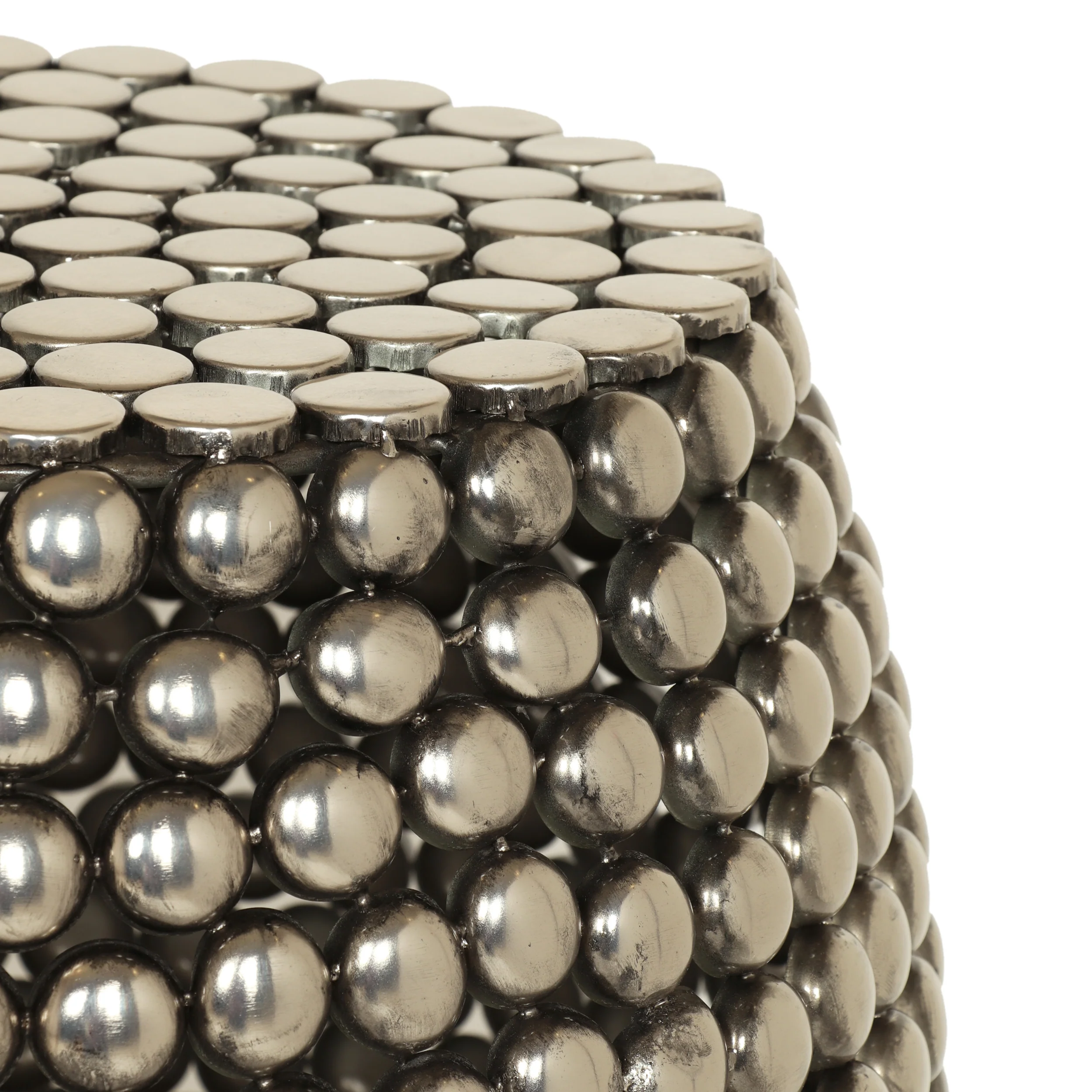 Brentyn Modern Textured Iron Accent Table, Nickel Antique - furnishings