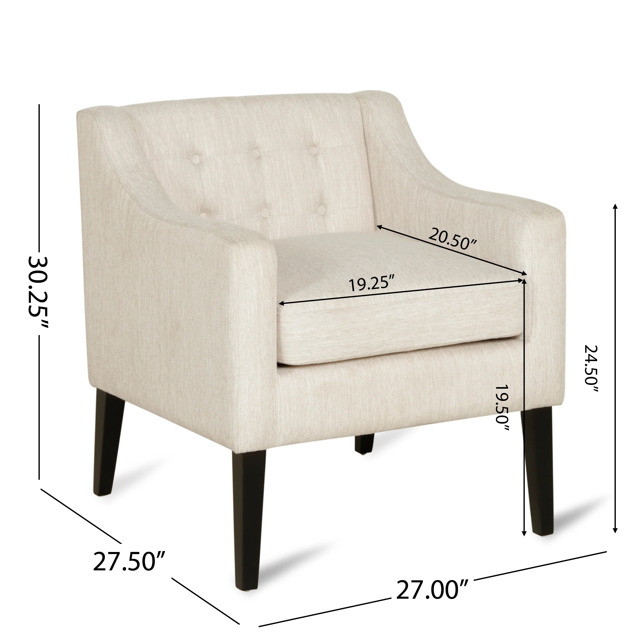 Aragon Contemporary Fabric Tufted Accent Chair - furnishings