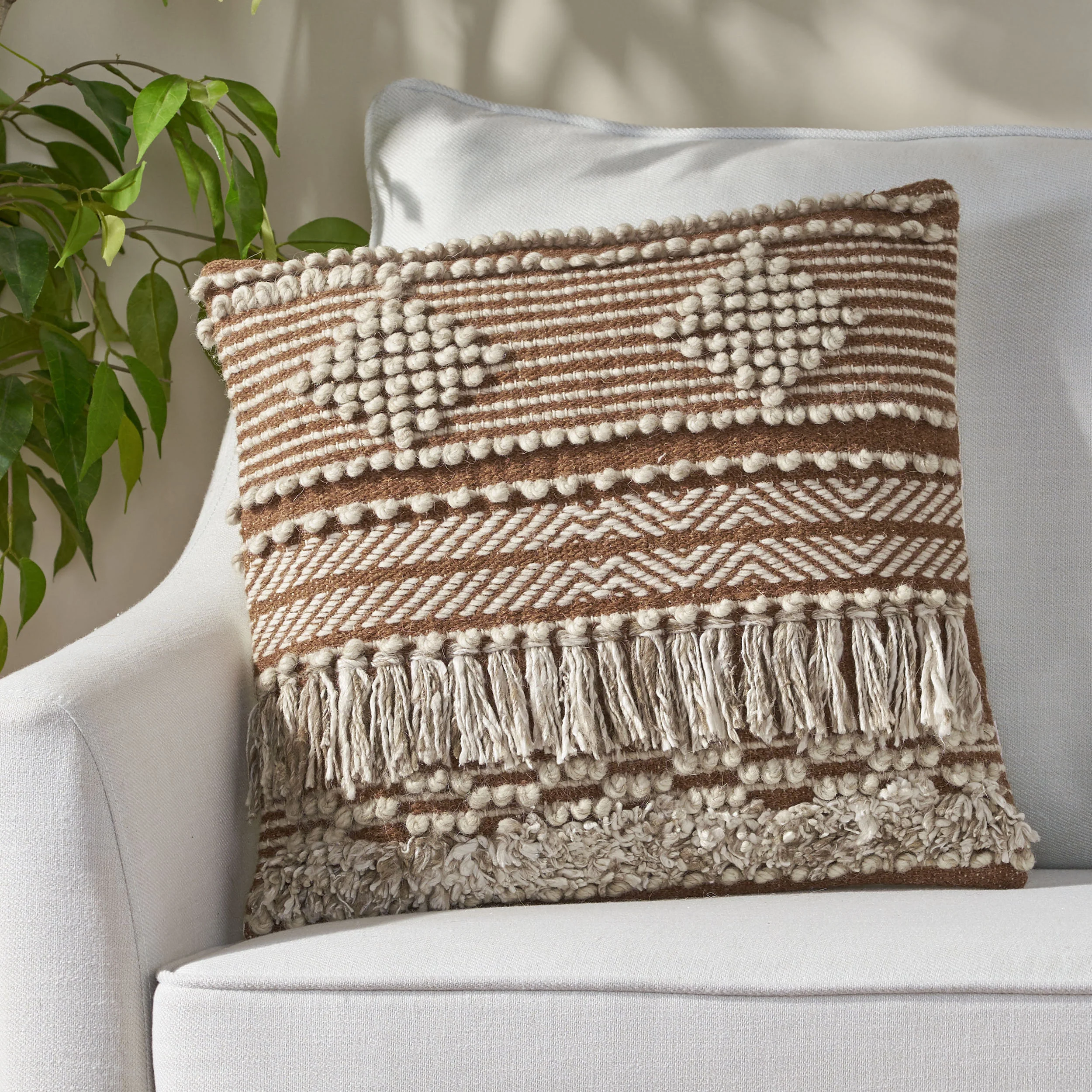 Nahyla Macrame Boho Throw Pillow - furnishings