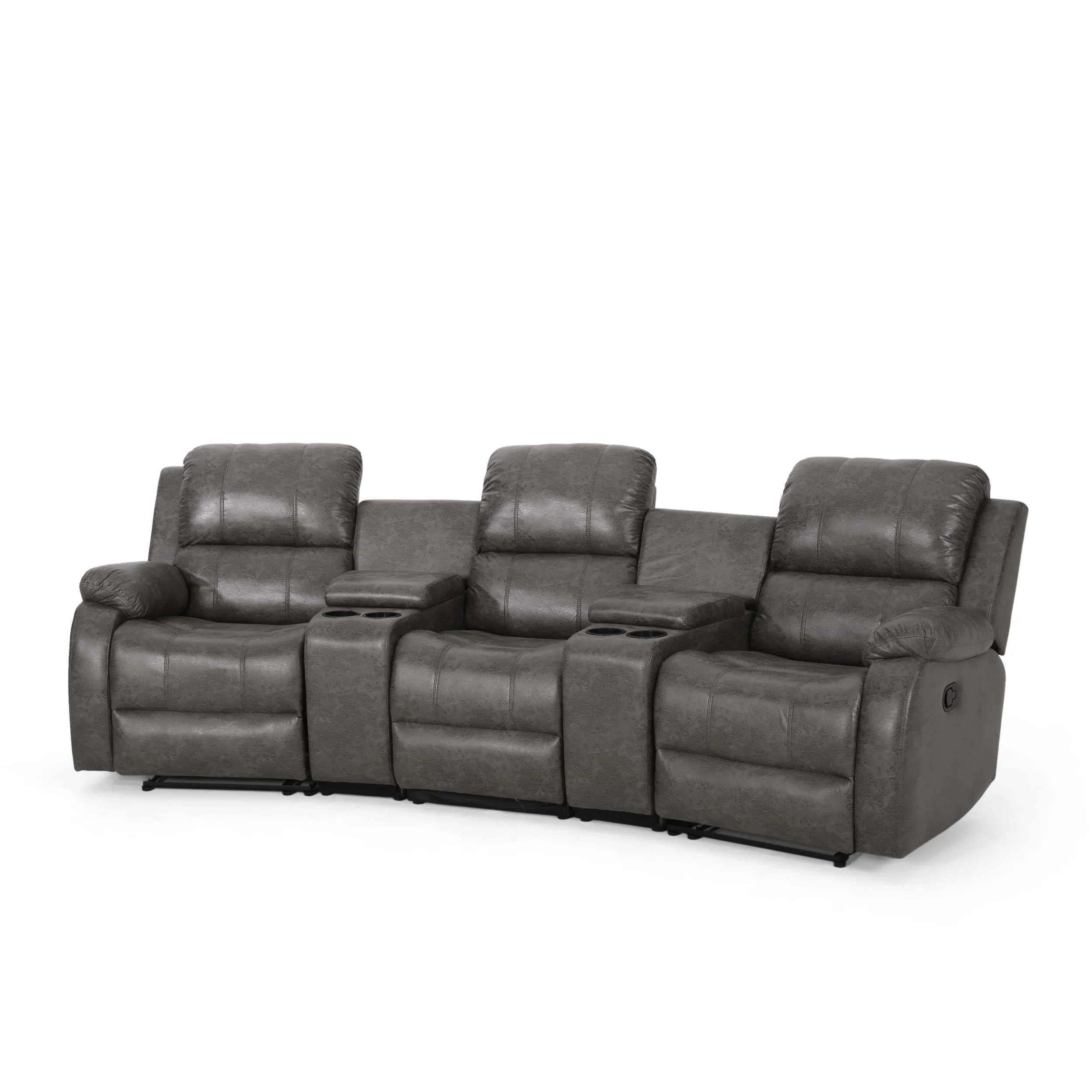 Lunsford Contemporary Upholstered Theater Seating Reclining Sofa - furnishings