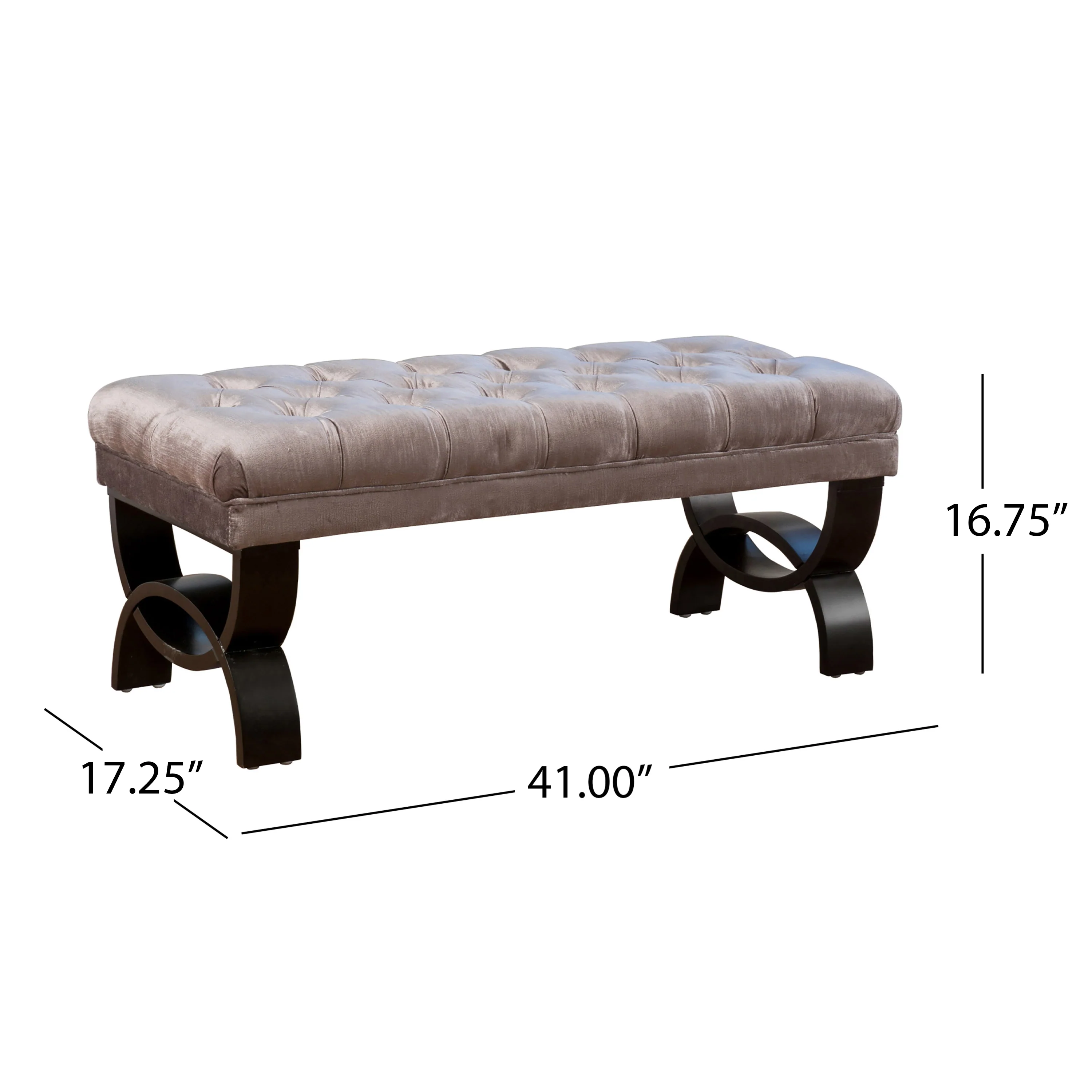 Euler Contemporary Button-Tufted Velvet Ottoman Bench - furnishings