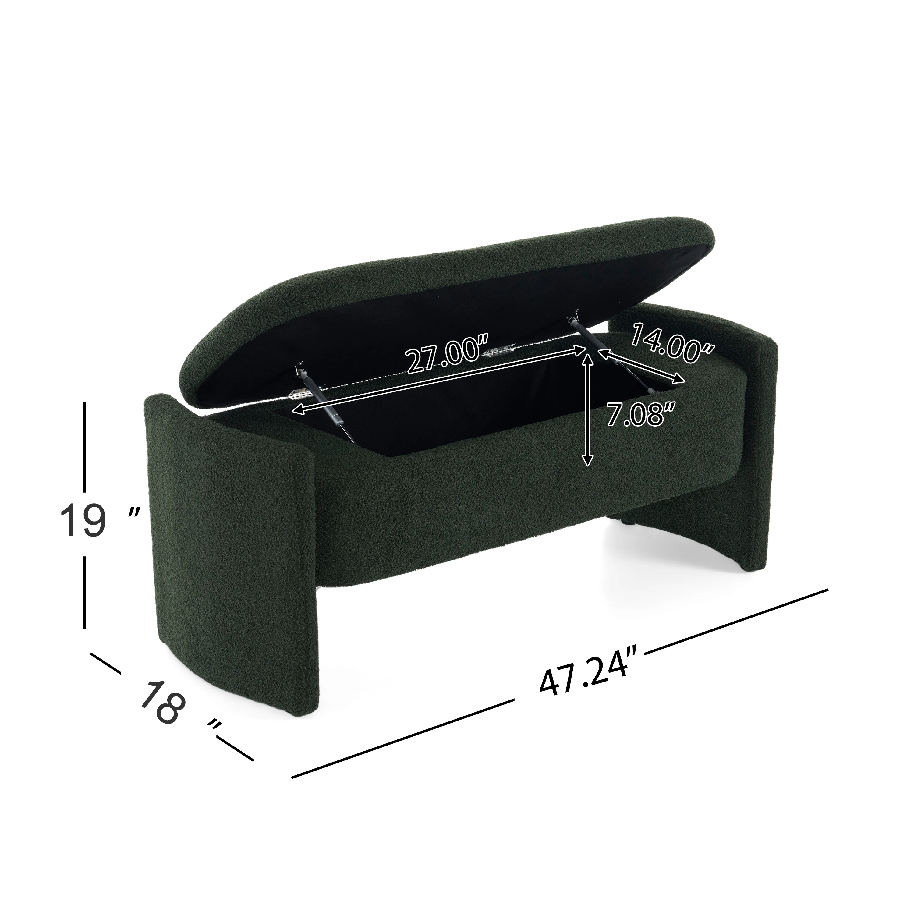 Evelar Modern Fabric Ottoman Bench - furnishings