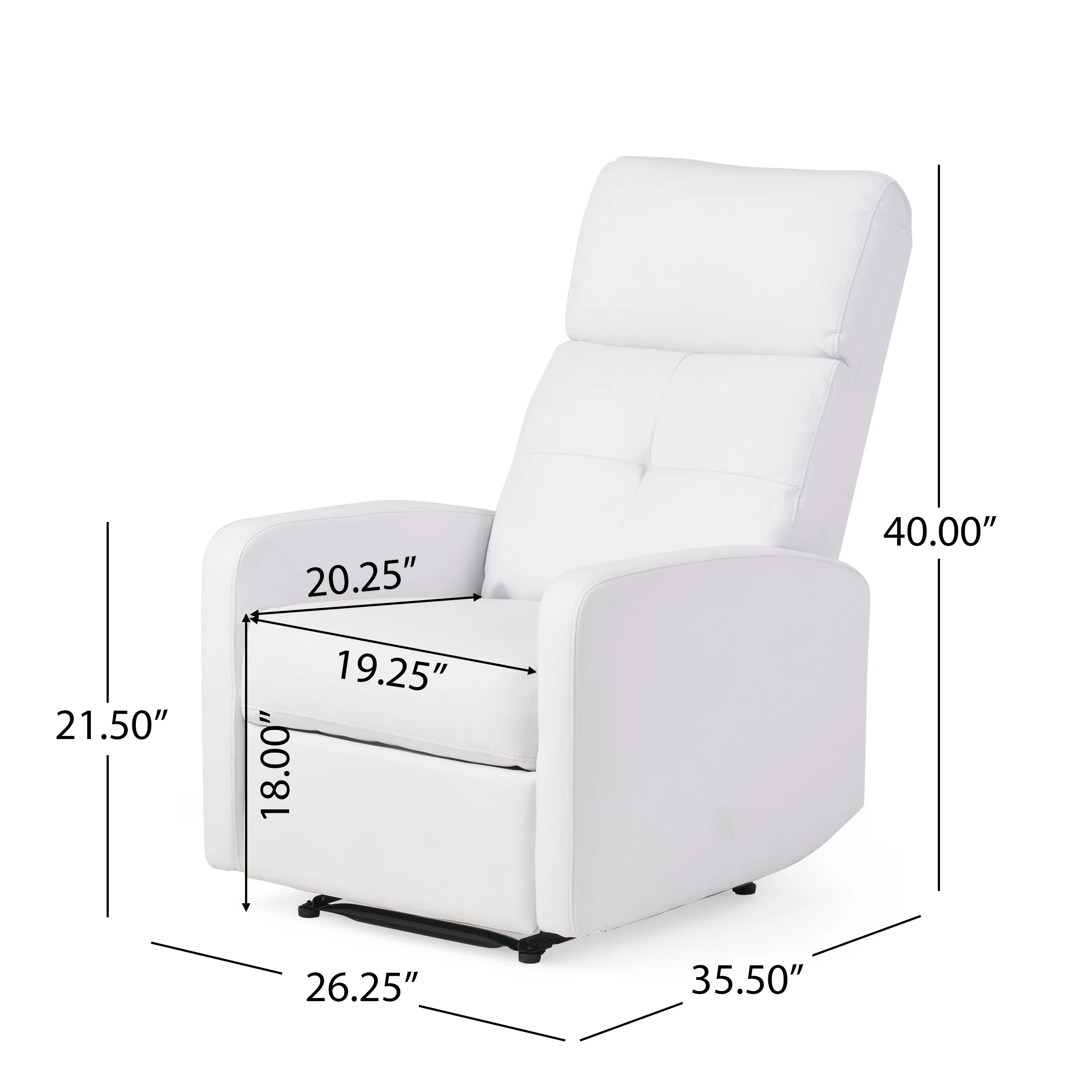 Teyana Contemporary Pillow Top Leather Recliner - furnishings