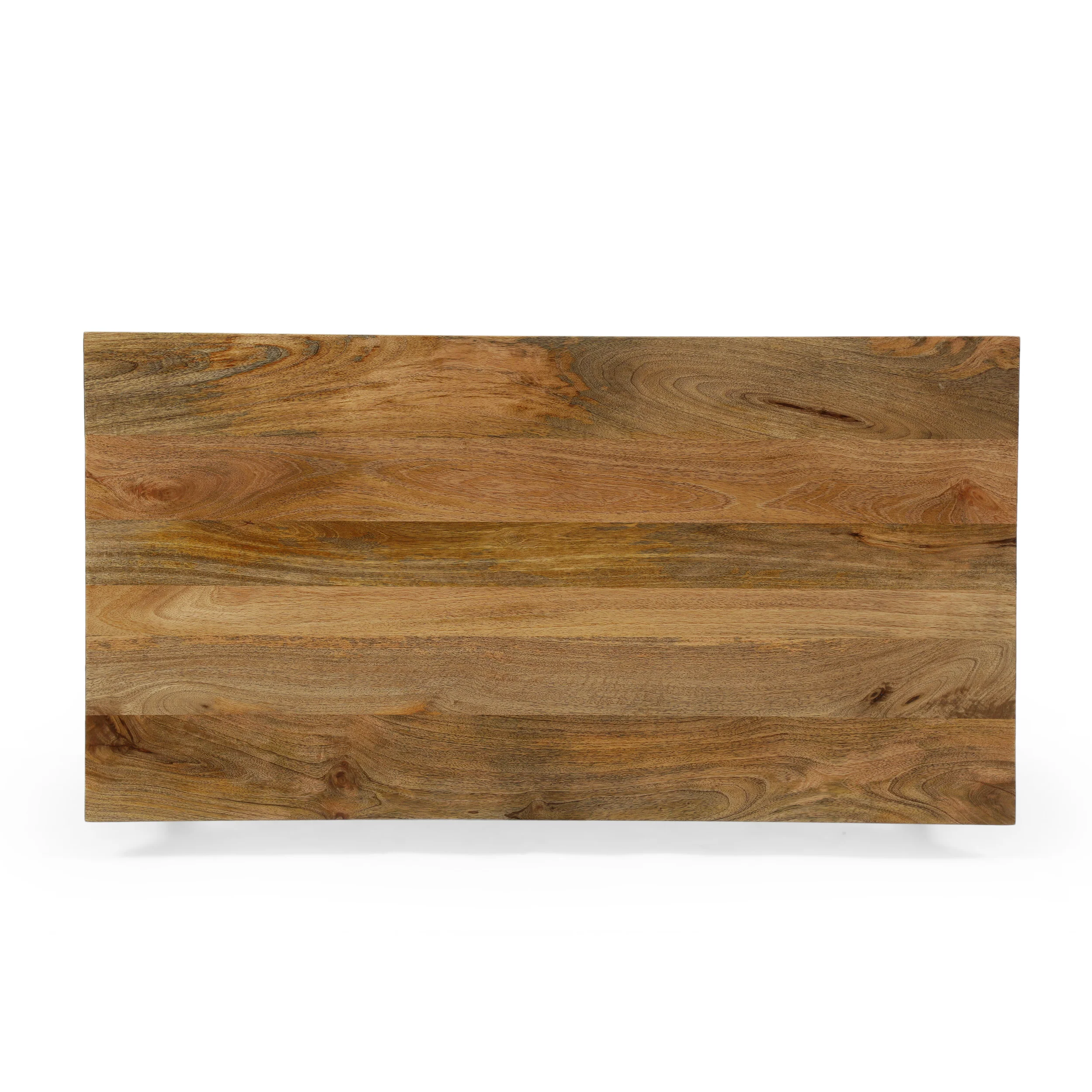 Addyston Modern Industrial Handmade Mango Wood Console Table, Honey Brown and Black - furnishings