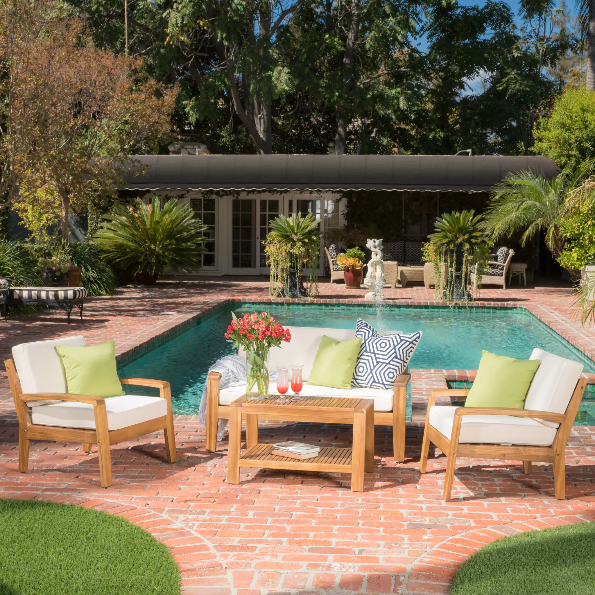 Parma 4pc Outdoor Sofa Set w/ Cushions - furnishings
